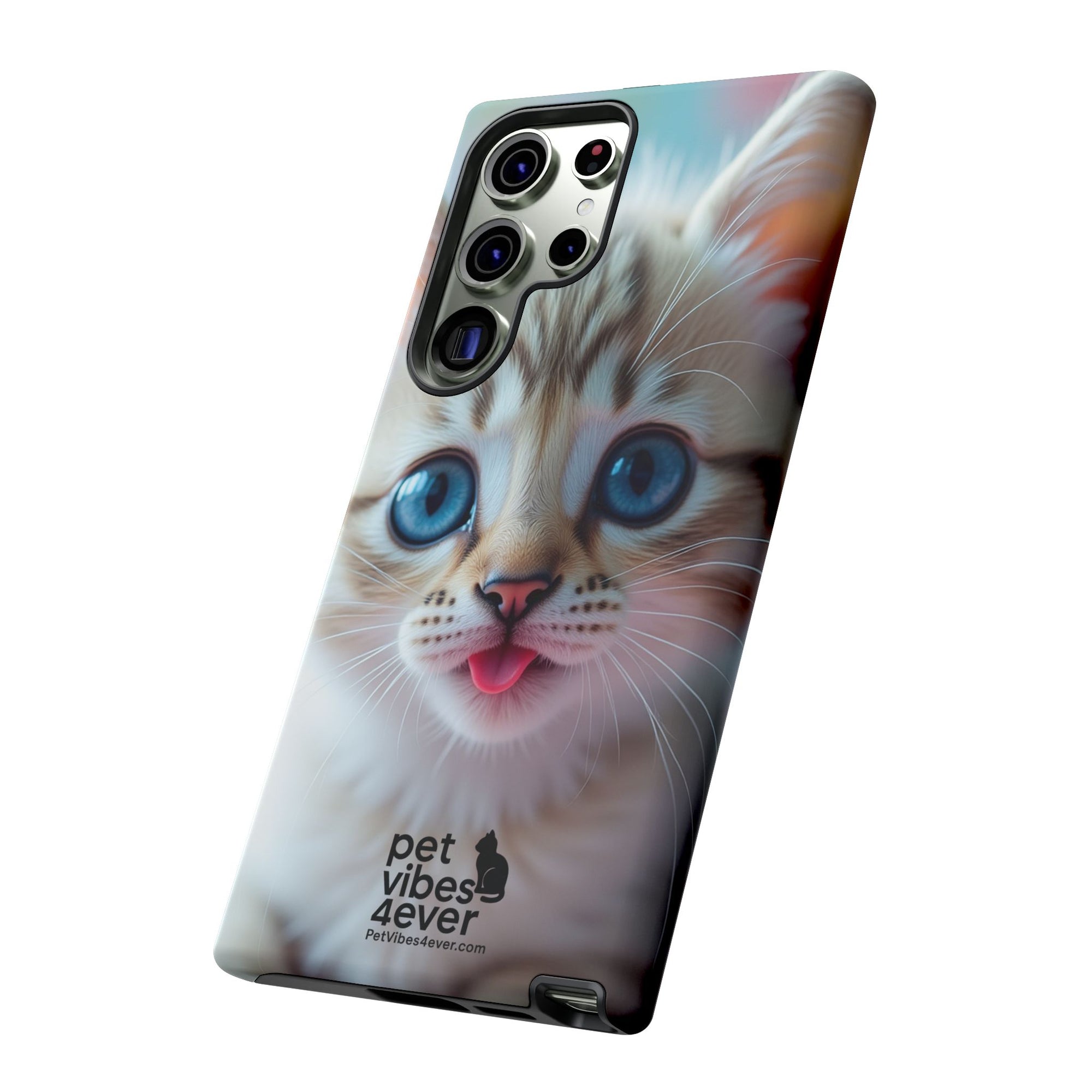 Cute Cat Phone Case with Pet Vibes, Perfect Gift for Cat Lovers, Fun Tech Accessories for Birthdays, Animal Lovers, Kawaii Style