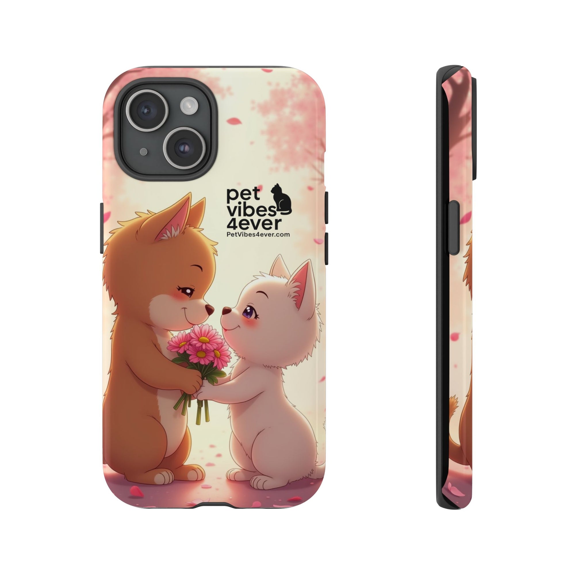 Cute Pet Phone Case, Animal Lovers Gift, Valentine’s Day Present, Custom Phone Cover, Happy Couple Design, Pet Vibes Forever