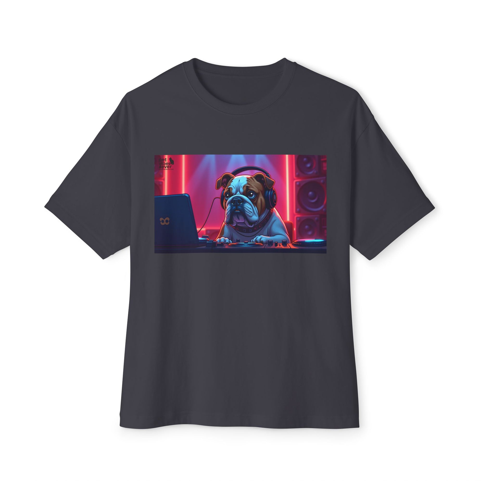 DJ Dog Graphic Tee, Trendy Unisex Oversized T-Shirt, Music Lover Gift, Casual Streetwear, Pet Lover Apparel