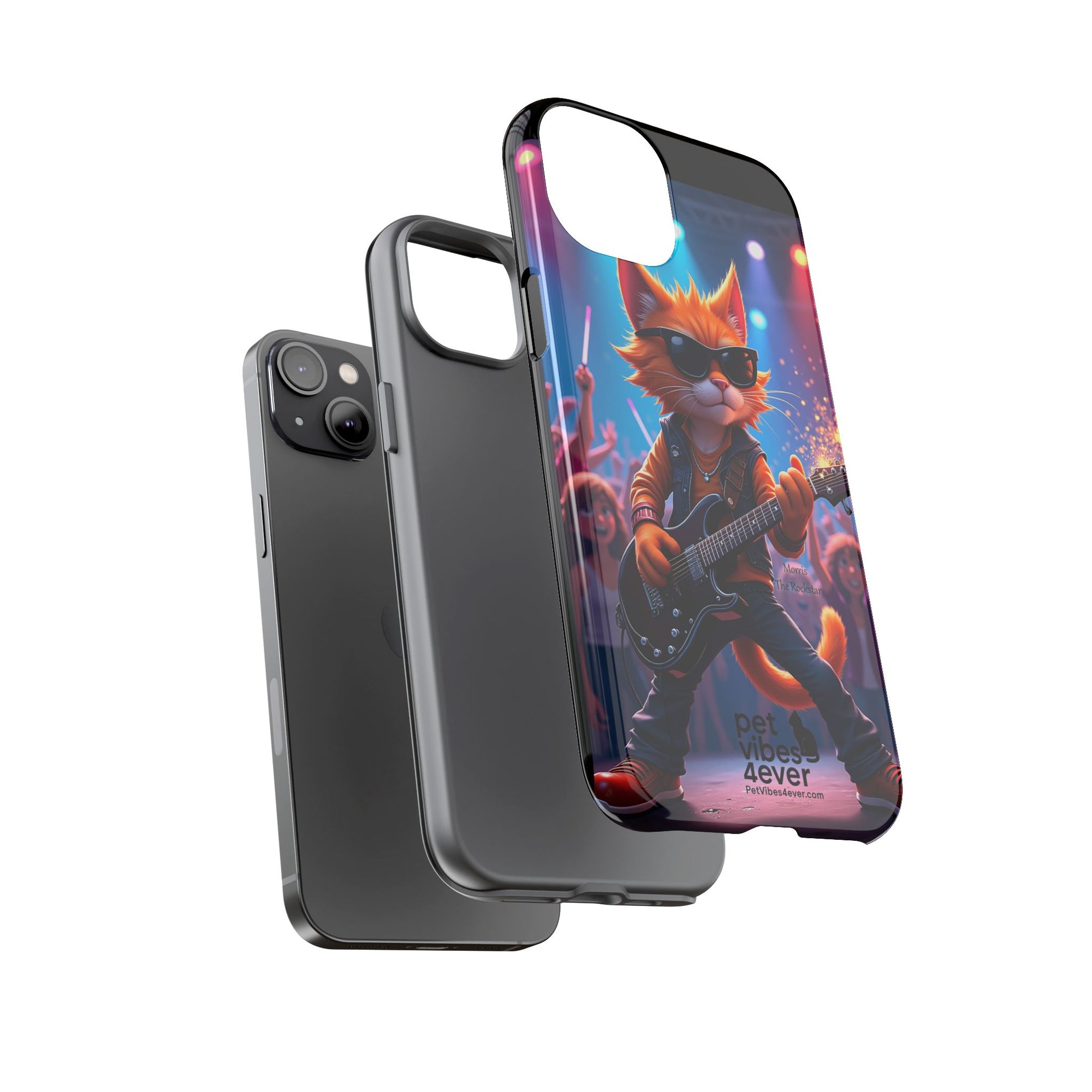 Rocking Cat Phone Case, Fun Cat Phone Cover, Cool Pet Vibes Gift, Music Lover Accessory, Unique Cat Phone Case