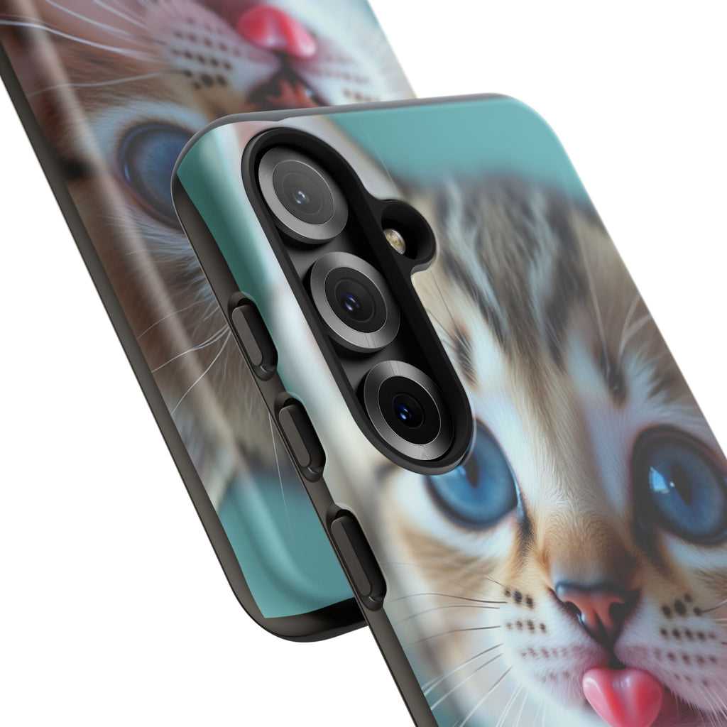 Cute Cat Phone Case, Pet Lover Gift, Durable Phone Cover, Animal Print Case, Cute Kitten Accessory