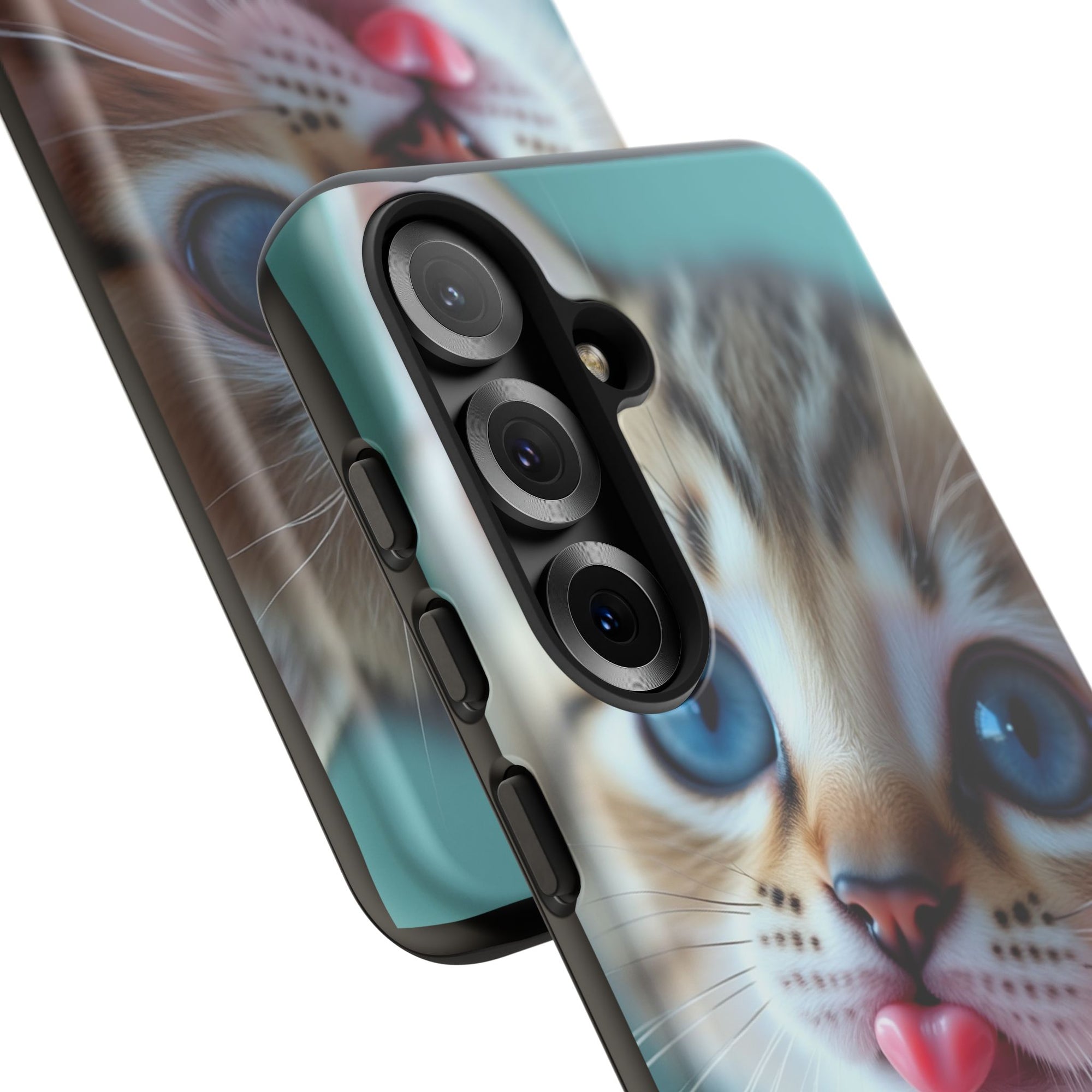 Cute Cat Phone Case, Pet Lover Gift, Durable Phone Cover, Animal Print Case, Cute Kitten Accessory
