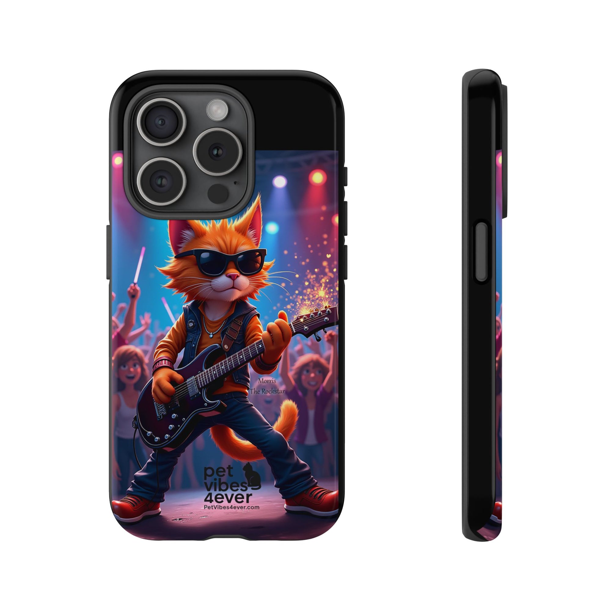Rocking Cat Phone Case, Fun Cat Phone Cover, Cool Pet Vibes Gift, Music Lover Accessory, Unique Cat Phone Case