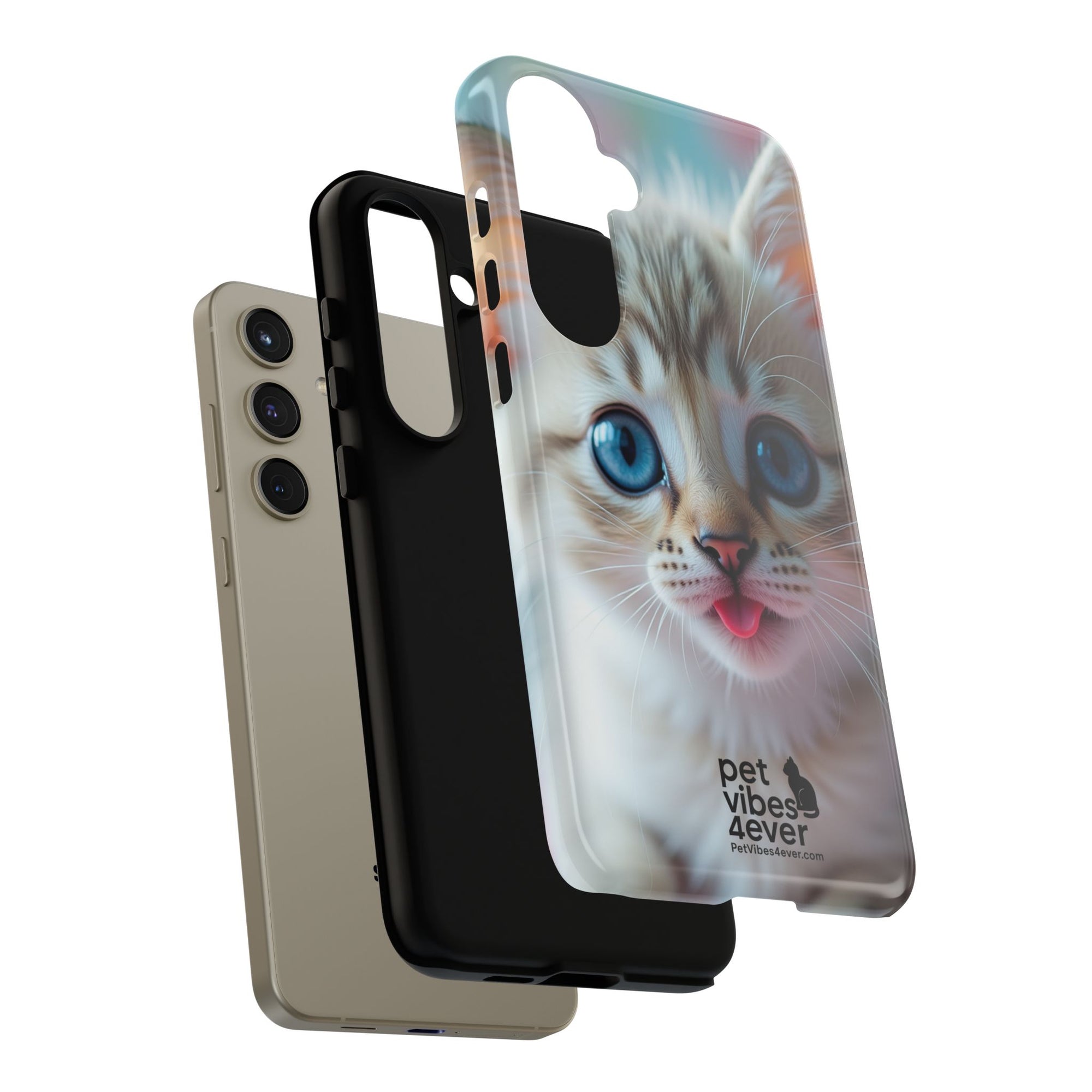 Cute Cat Phone Case with Pet Vibes, Perfect Gift for Cat Lovers, Fun Tech Accessories for Birthdays, Animal Lovers, Kawaii Style