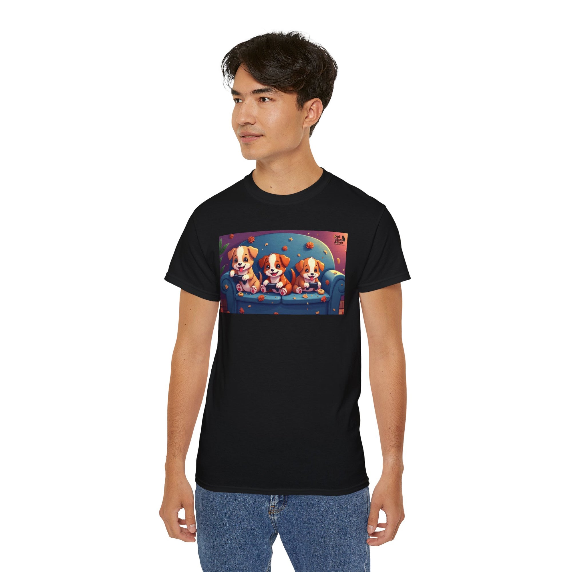 Cute Puppy Friends Unisex Tee, Pet Lover Gift, Dog Themed Shirt, Casual Wear, Animal Lover Apparel