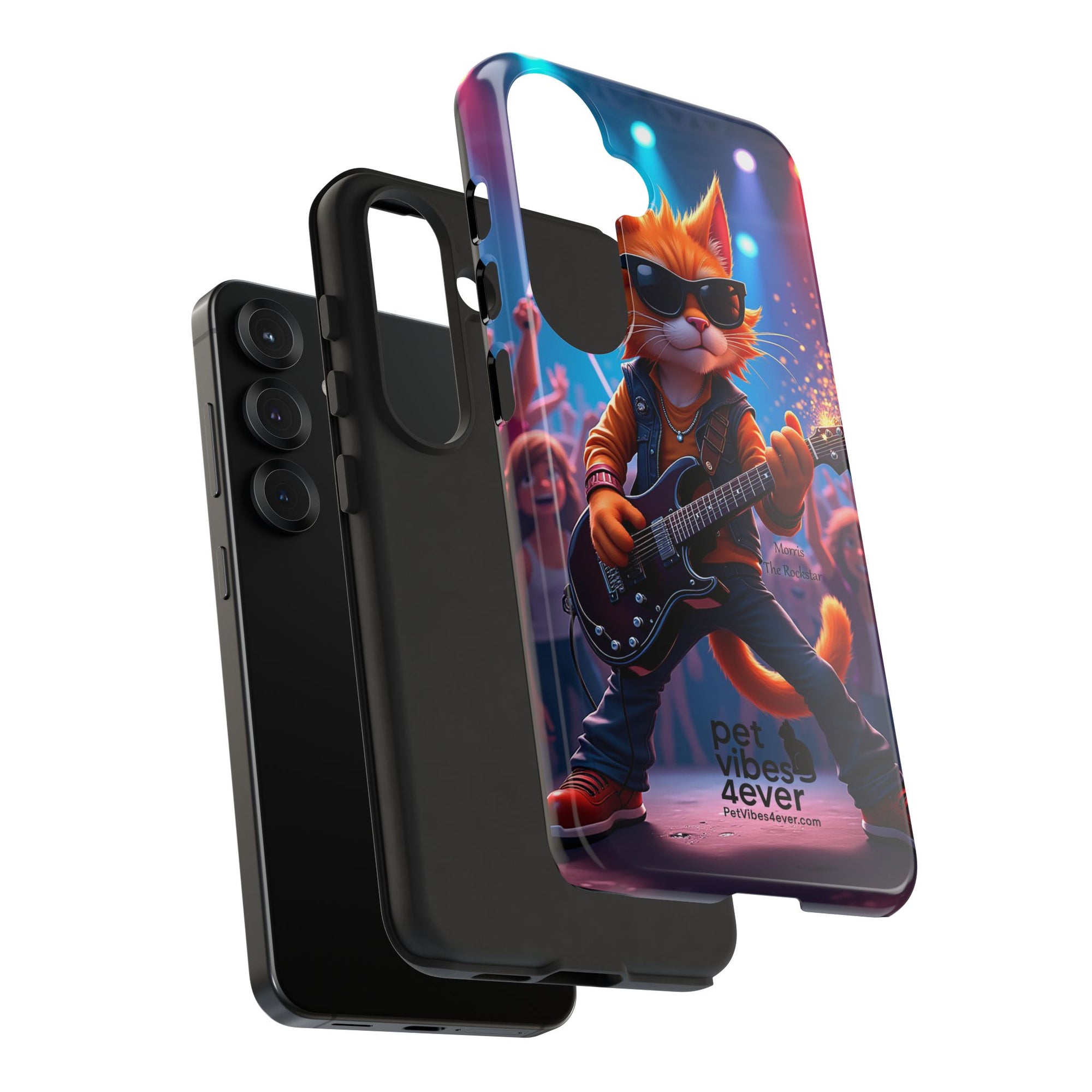 Guitar Cat Phone Case | Fun Pet Vibes | Unique Gift for Cat Lovers, Music Fans, Pet Owners, Birthday, Holidays, Personal Use
