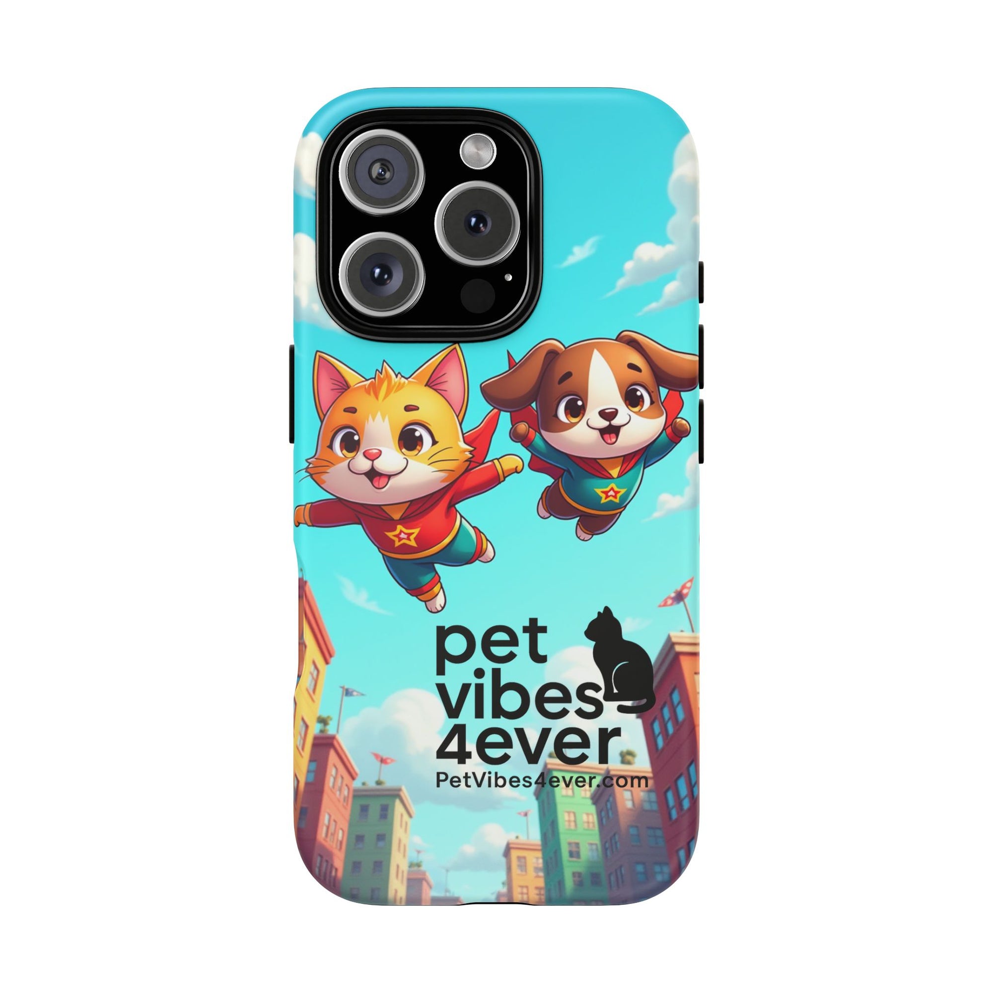 Pet Vibes Phone Case - Playful Cat and Dog Design, Animal Lover Gift, Cute Pet Accessory, Colorful Phone Cover, Fun Pet Gifts