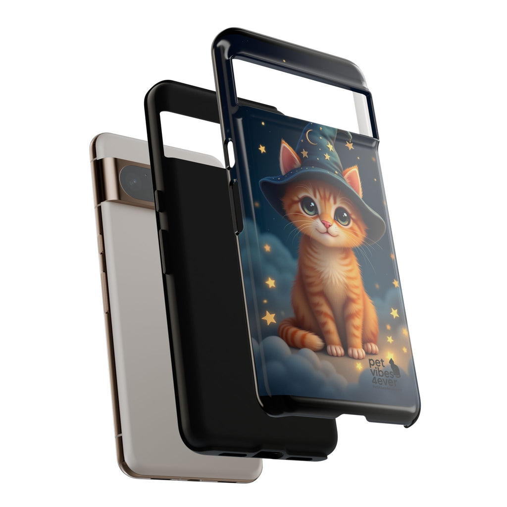 Cat-Themed Phone Case, Cute Cat Case, Pet Lover Gift, Kawaii Phone Accessory, Celestial Cat Design, Stylish Gadget Protector