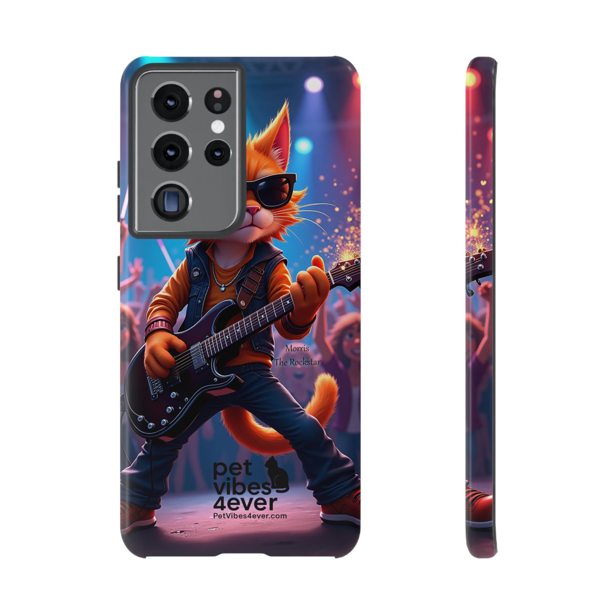 Guitar Cat Phone Case | Fun Pet Vibes | Unique Gift for Cat Lovers, Music Fans, Pet Owners, Birthday, Holidays, Personal Use