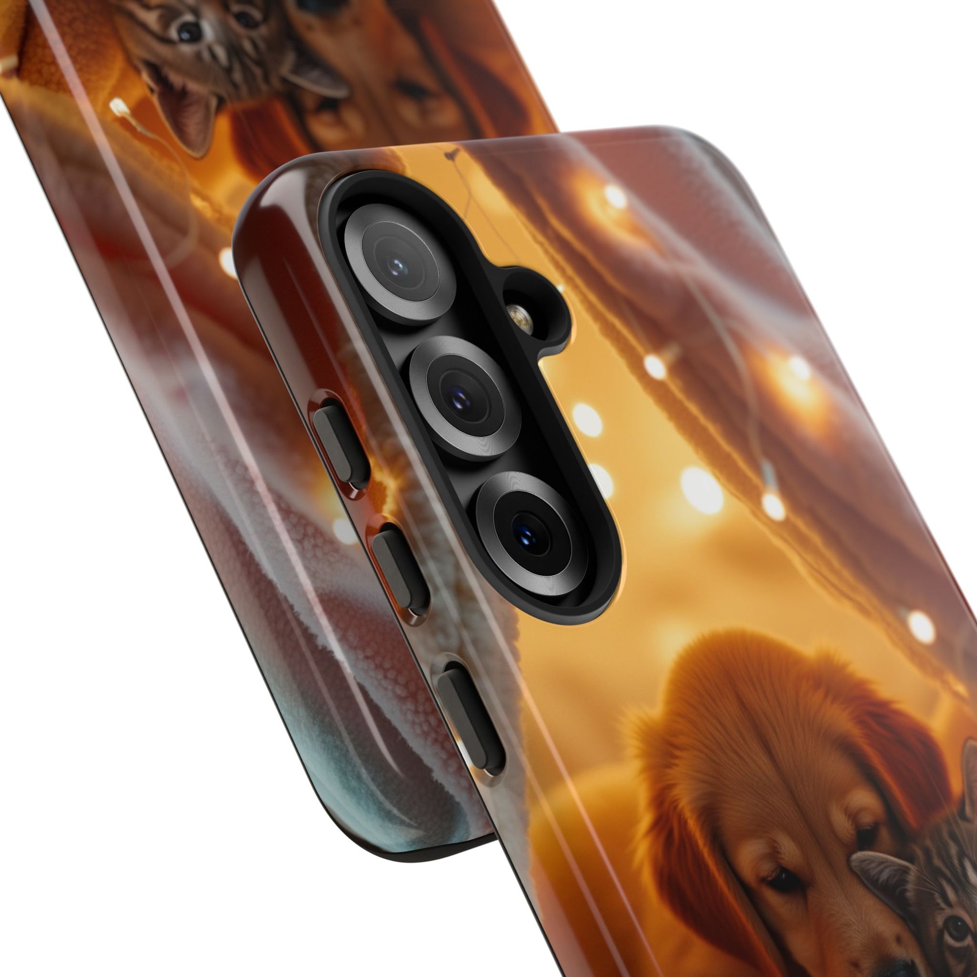 Pet Vibes Phone Case - Cute Dog & Cat Design, Animal Lover Gift, Customizable Pet Phone Cover, Collage Print Case for Kids