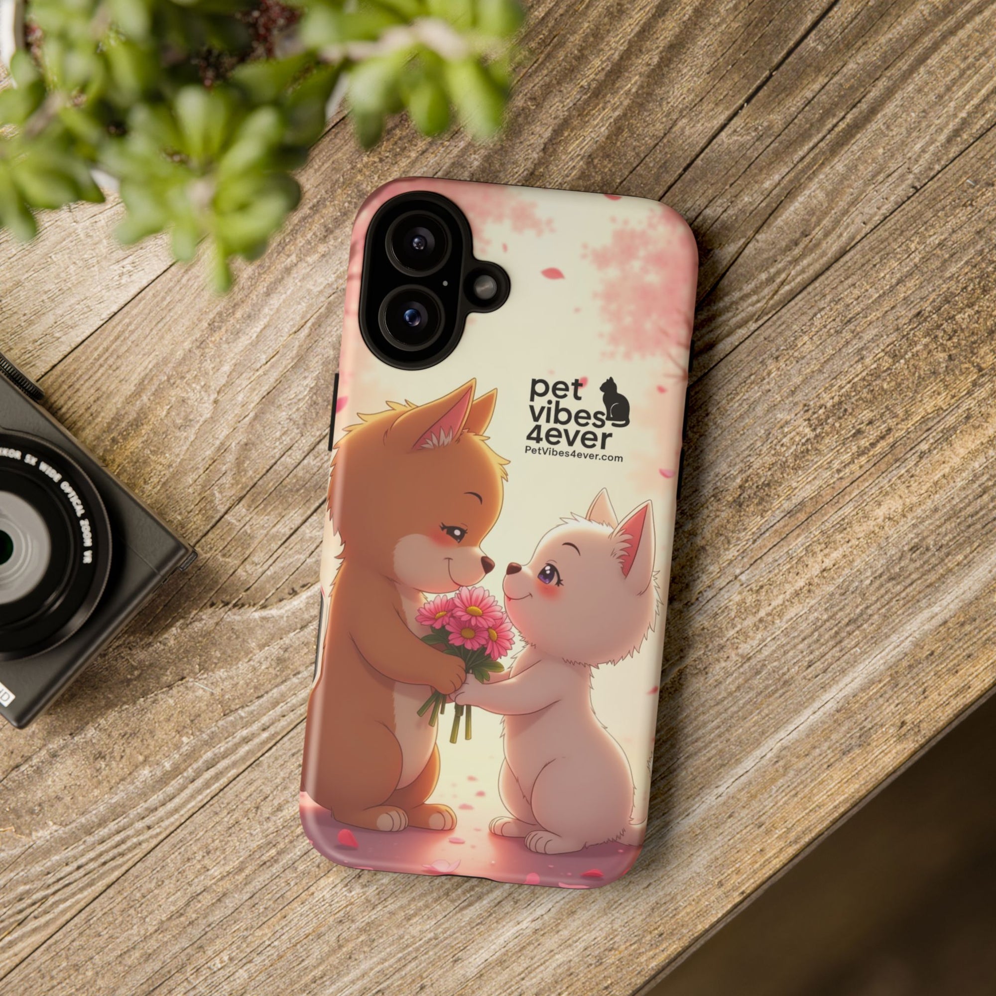 Cute Pet Phone Case, Animal Lovers Gift, Valentine’s Day Present, Custom Phone Cover, Happy Couple Design, Pet Vibes Forever