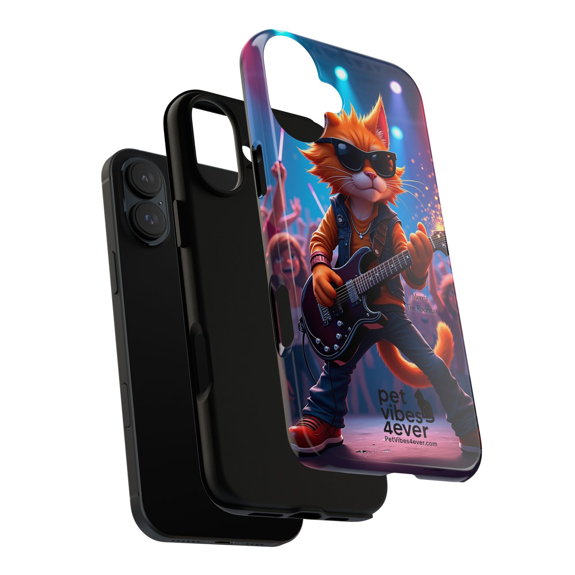 Rocking Cat Phone Case, Fun Cat Phone Cover, Cool Pet Vibes Gift, Music Lover Accessory, Unique Cat Phone Case