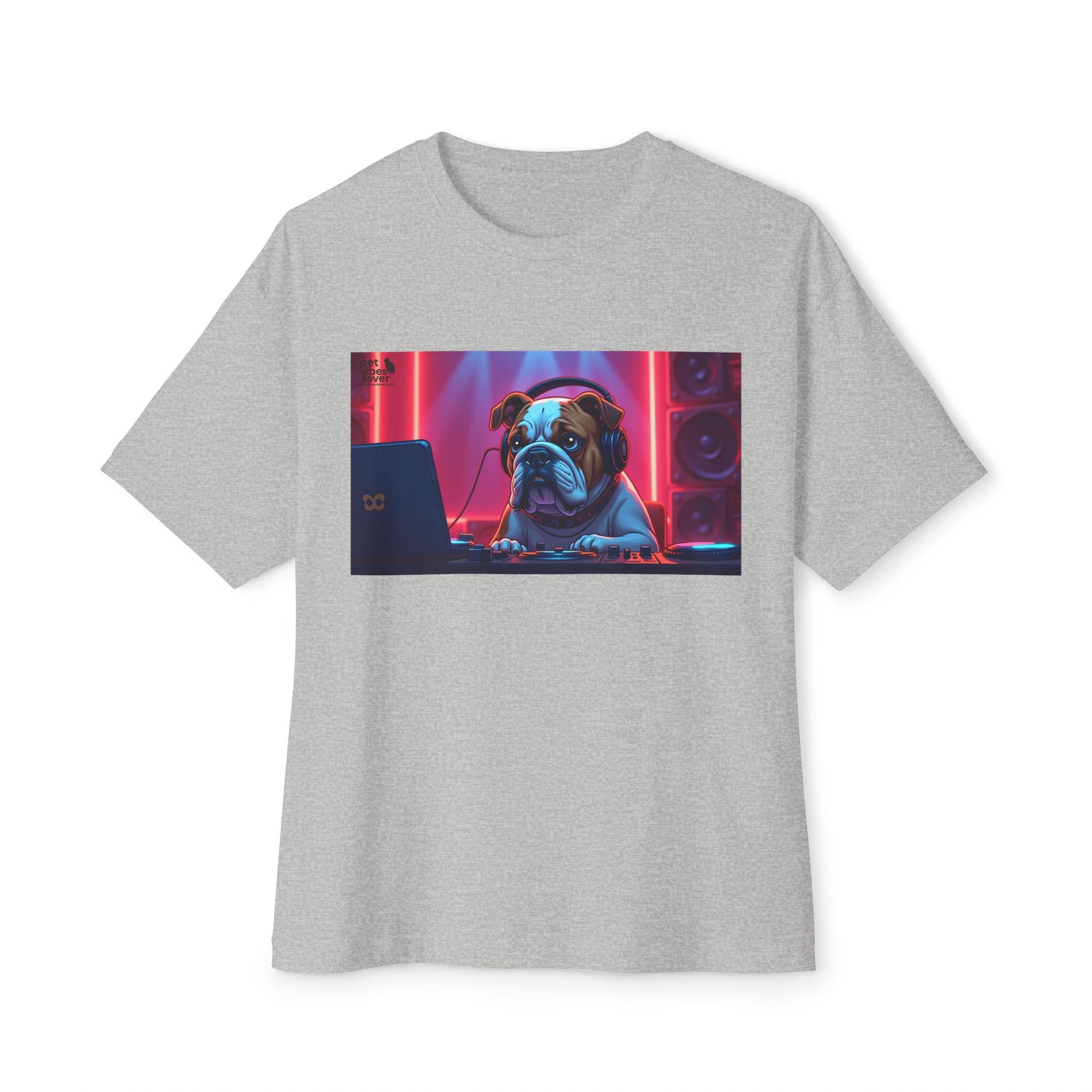 DJ Dog Graphic Tee, Trendy Unisex Oversized T-Shirt, Music Lover Gift, Casual Streetwear, Pet Lover Apparel
