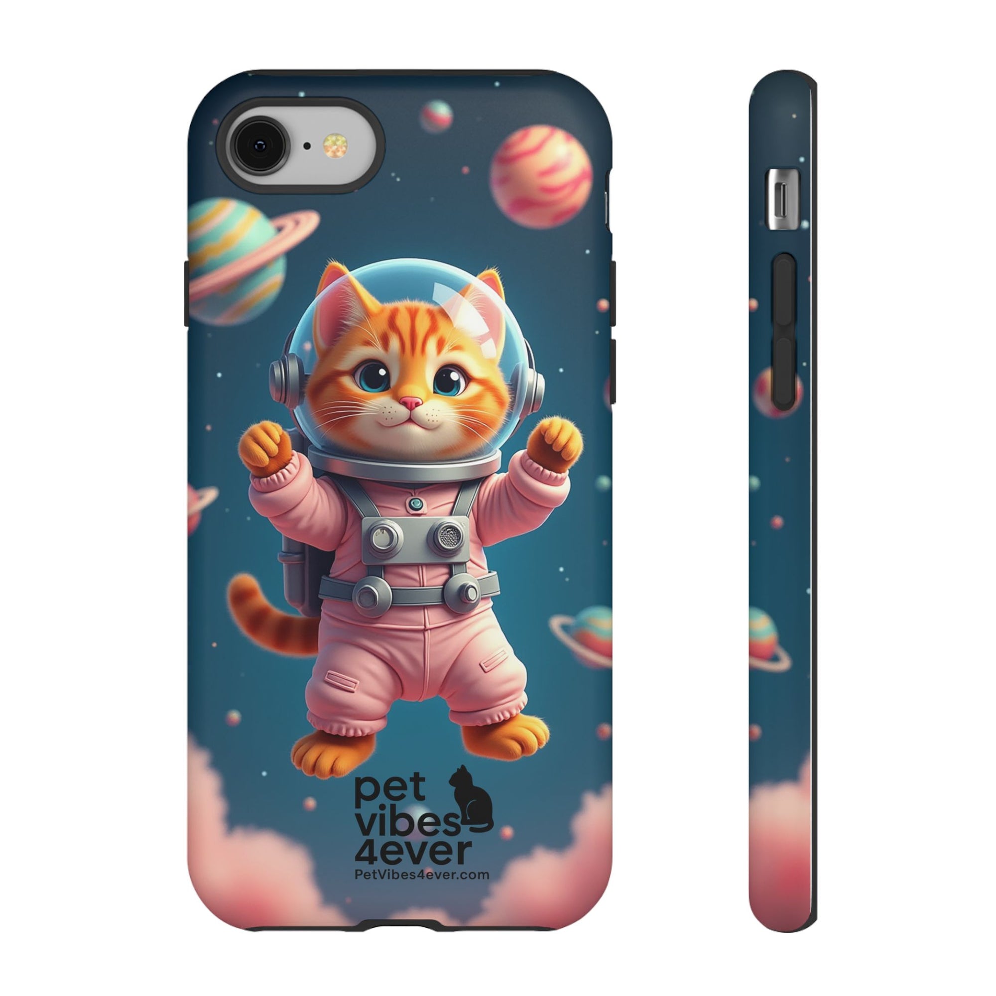 Cute Cat Phone Case, Cat Lovers Gift, Astrological Accessories, Fun Tech Gear, Space Theme Phone Cover