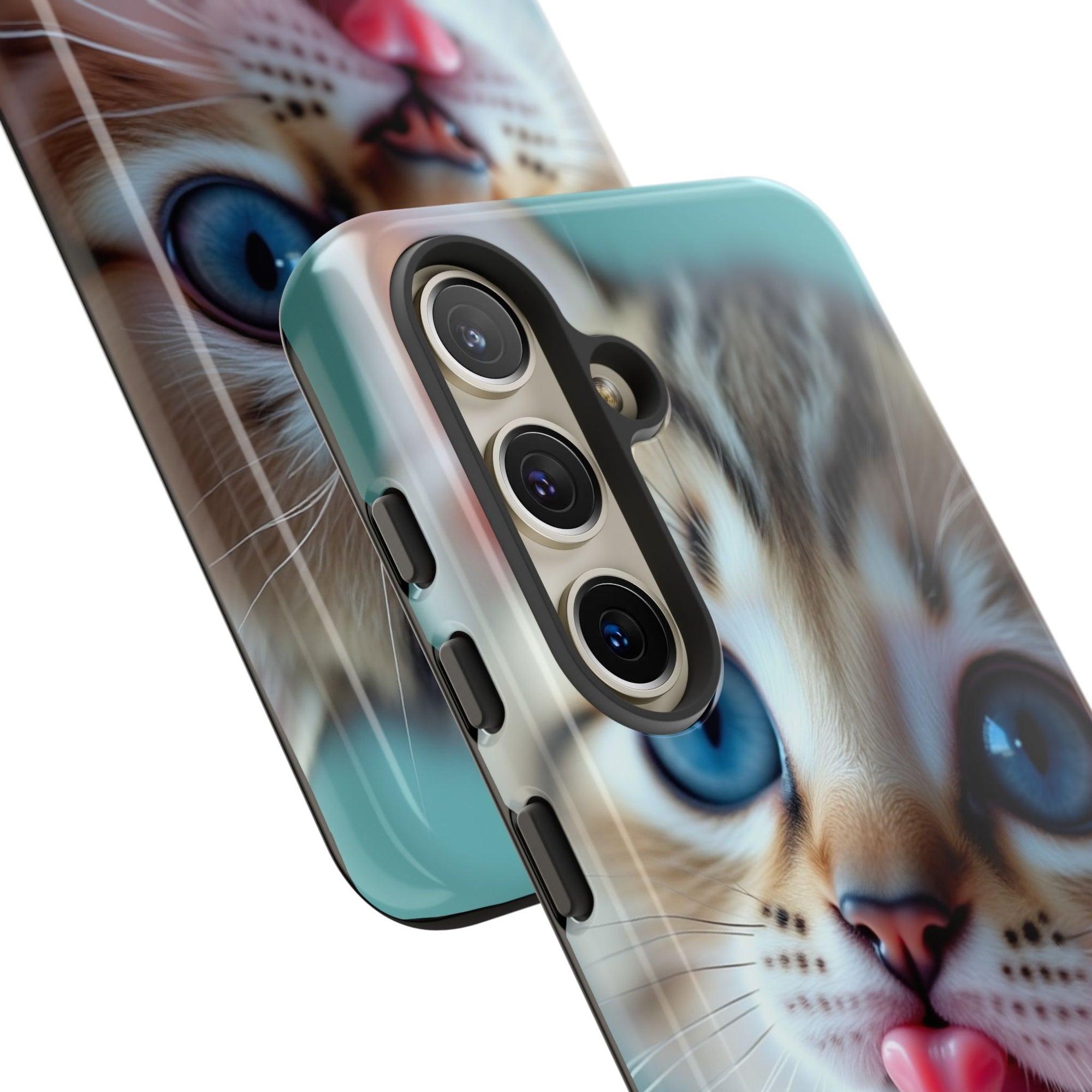 Cute Cat Phone Case, Pet Lover Gift, Durable Phone Cover, Animal Print Case, Cute Kitten Accessory