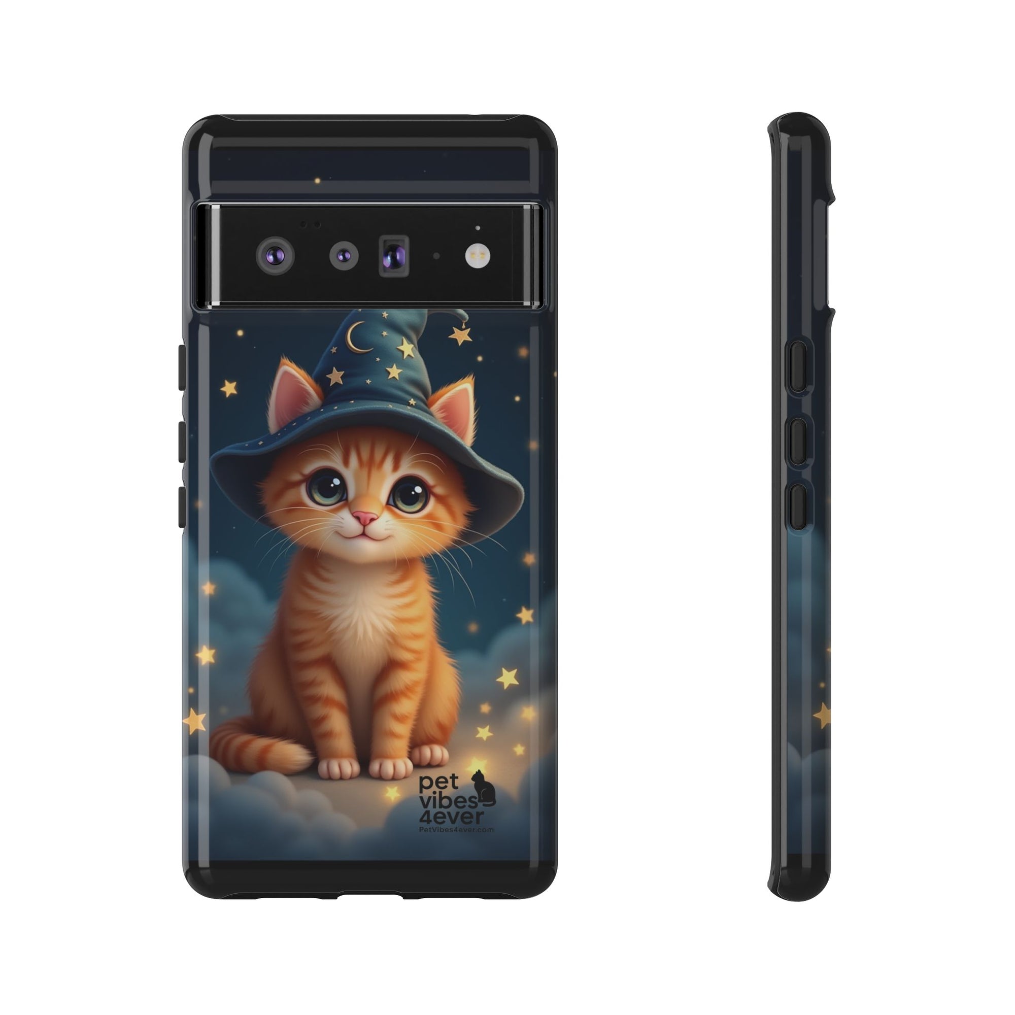 Cat-Themed Phone Case, Cute Cat Case, Pet Lover Gift, Kawaii Phone Accessory, Celestial Cat Design, Stylish Gadget Protector