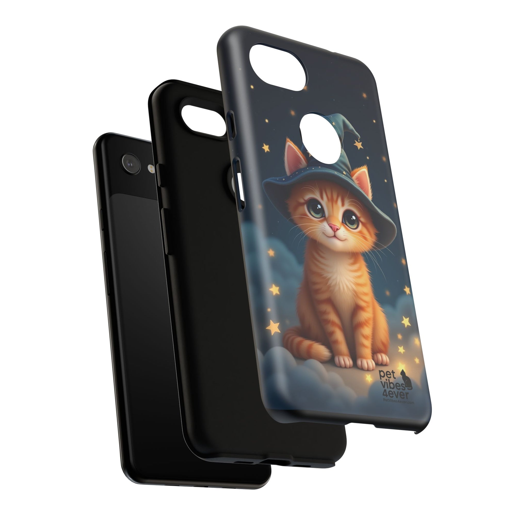 Cat-Themed Phone Case, Cute Cat Case, Pet Lover Gift, Kawaii Phone Accessory, Celestial Cat Design, Stylish Gadget Protector