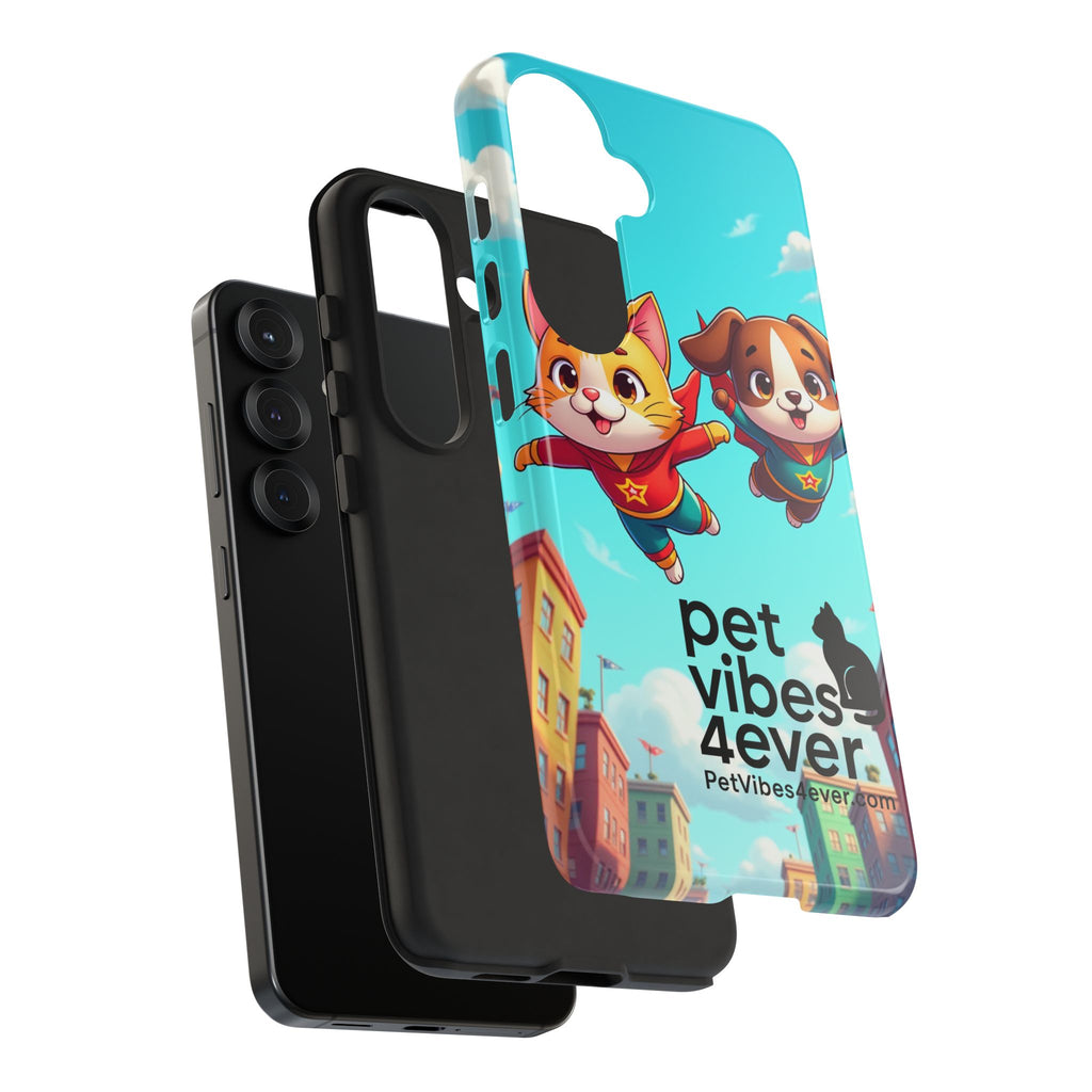 Pet Vibes Forever Tough Phone Cases, Cute Dog and Cat Design, Pet Lover Gift, Fun Phone Accessory, Animal Theme Decor