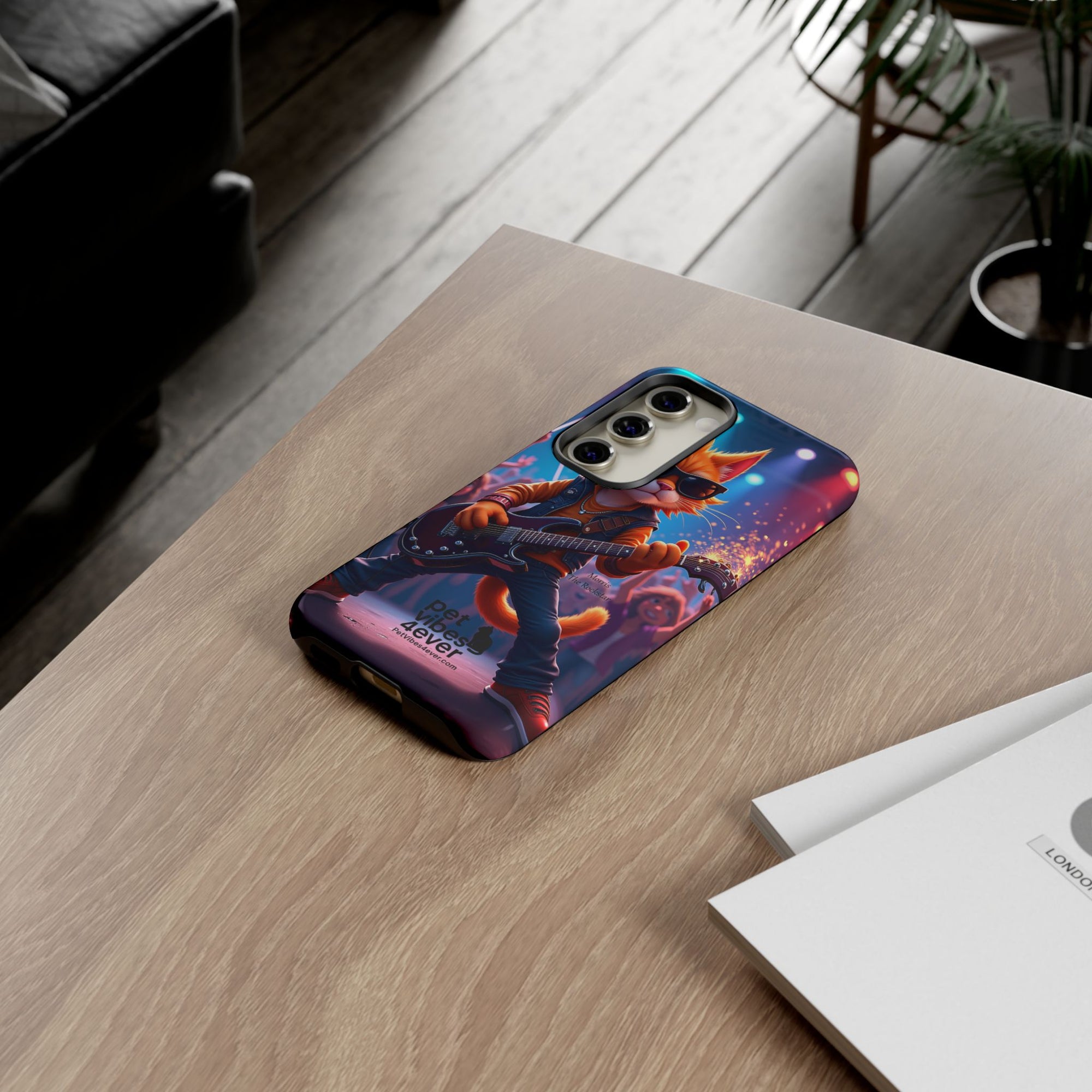 Guitar Cat Phone Case | Fun Pet Vibes | Unique Gift for Cat Lovers, Music Fans, Pet Owners, Birthday, Holidays, Personal Use