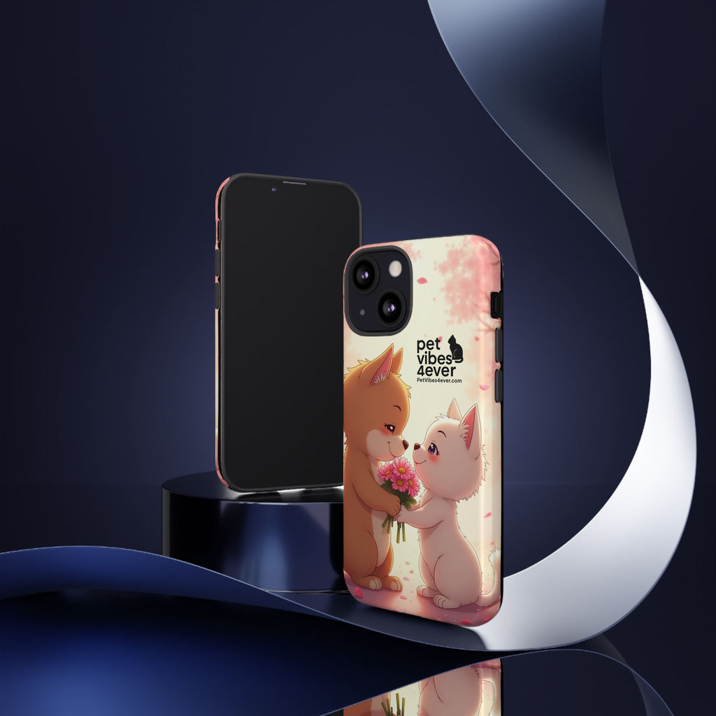 Cute Pet Phone Case, Animal Lovers Gift, Valentine’s Day Present, Custom Phone Cover, Happy Couple Design, Pet Vibes Forever