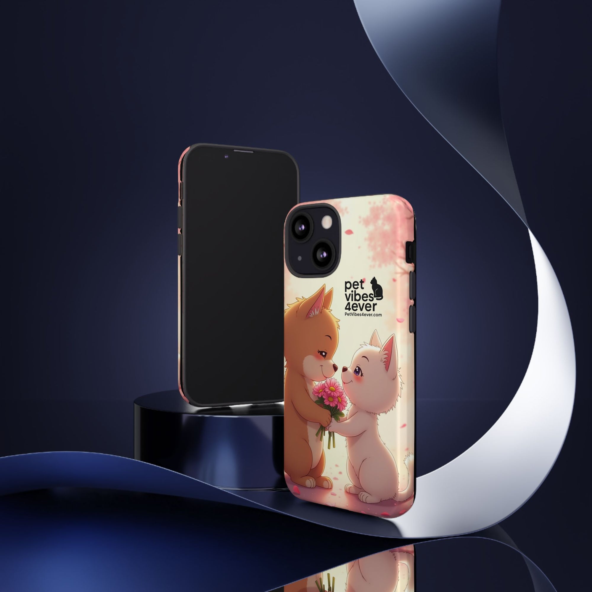 Cute Pet Phone Case, Animal Lovers Gift, Valentine’s Day Present, Custom Phone Cover, Happy Couple Design, Pet Vibes Forever