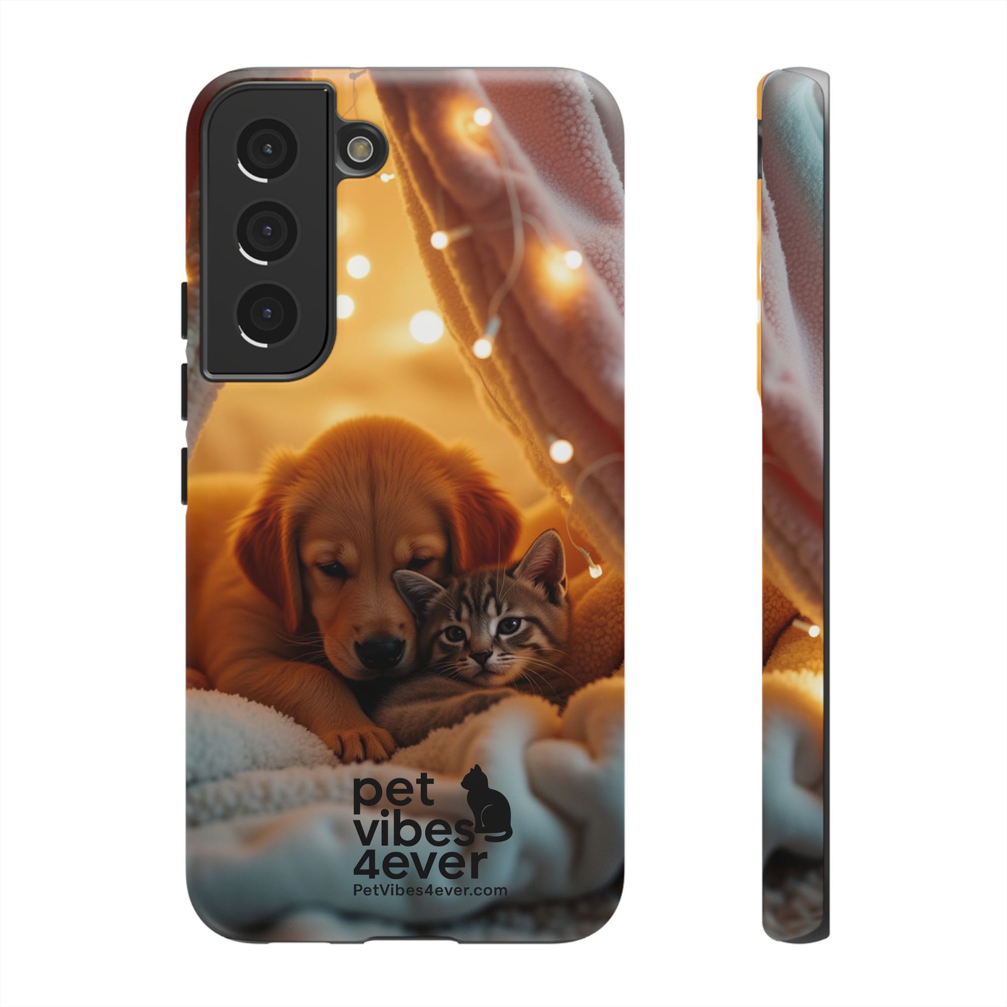 Pet Vibes Phone Case - Cute Dog & Cat Design, Animal Lover Gift, Customizable Pet Phone Cover, Collage Print Case for Kids