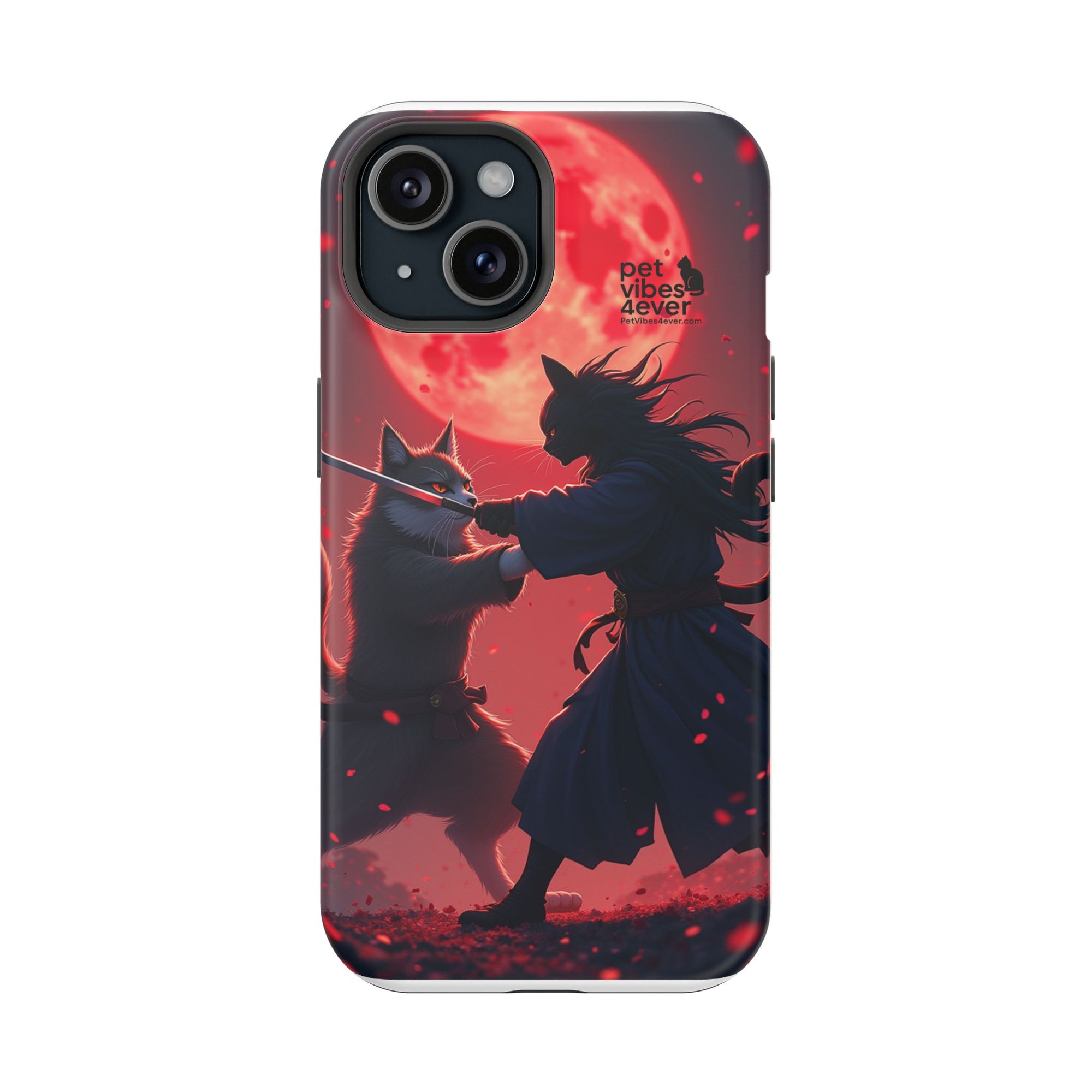 Samurai Cat Phone Case – Impact-Resistant, Pet Lovers, Cool Tech Accessories, Anime Aesthetic, Unique Gifts