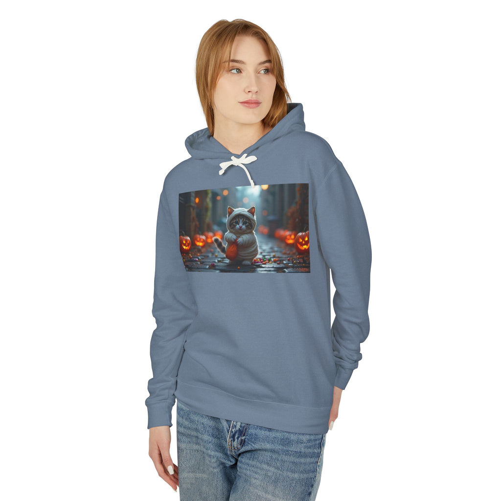 Halloween Cat Unisex Hoodie, Cozy Sweatshirt for Fall, Cute Pumpkin Design, Gift for Cat Lovers, Perfect for Halloween