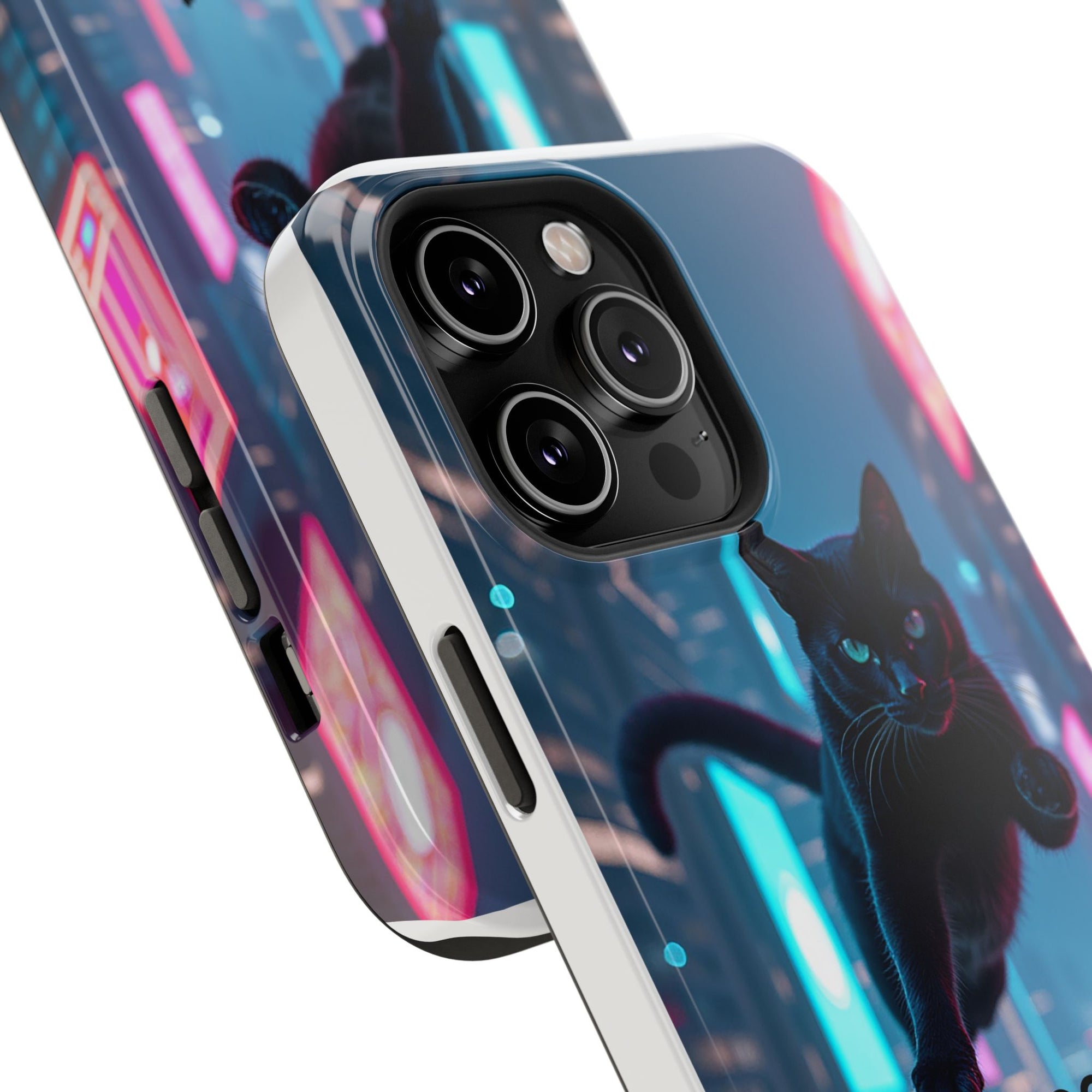 Cat-Themed Phone Case with Pet Vibes Design, Impact-Resistant Phone Case, Gift for Cat Lovers, Cute Pet Merchandise, Stylish Phone Accessory