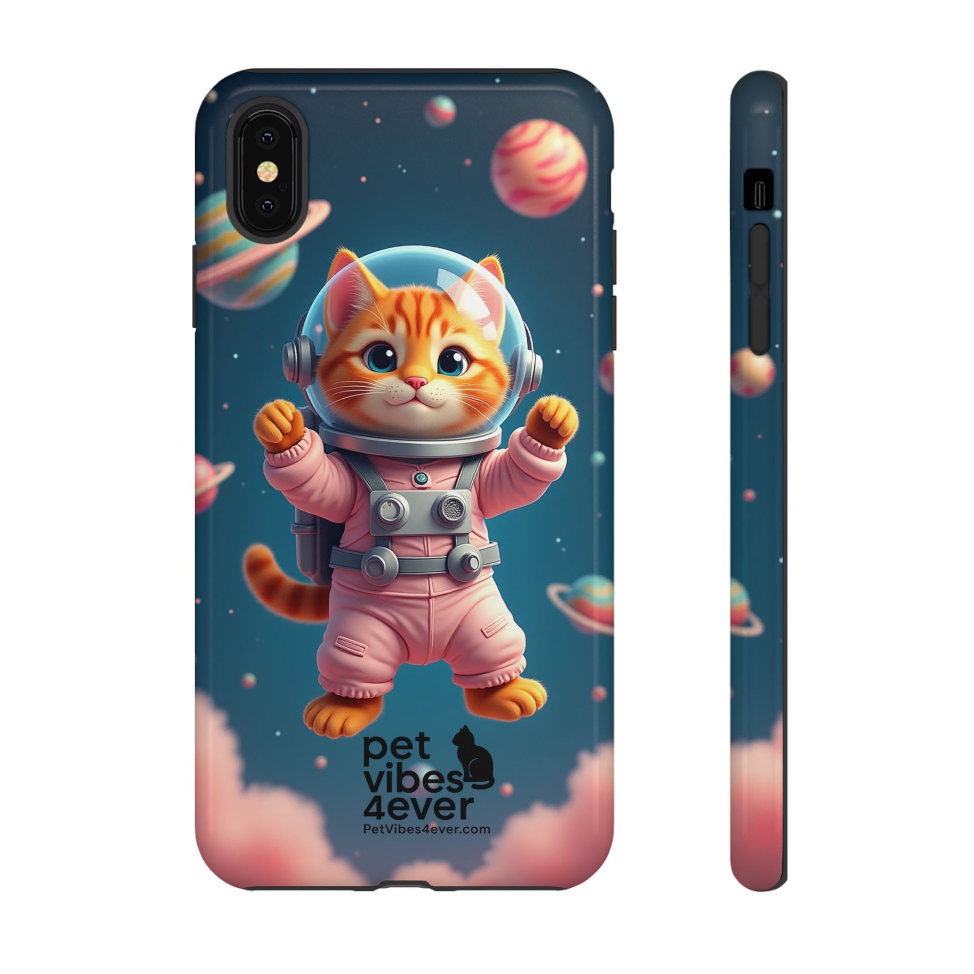 Cute Cat Phone Case, Cat Lovers Gift, Astrological Accessories, Fun Tech Gear, Space Theme Phone Cover
