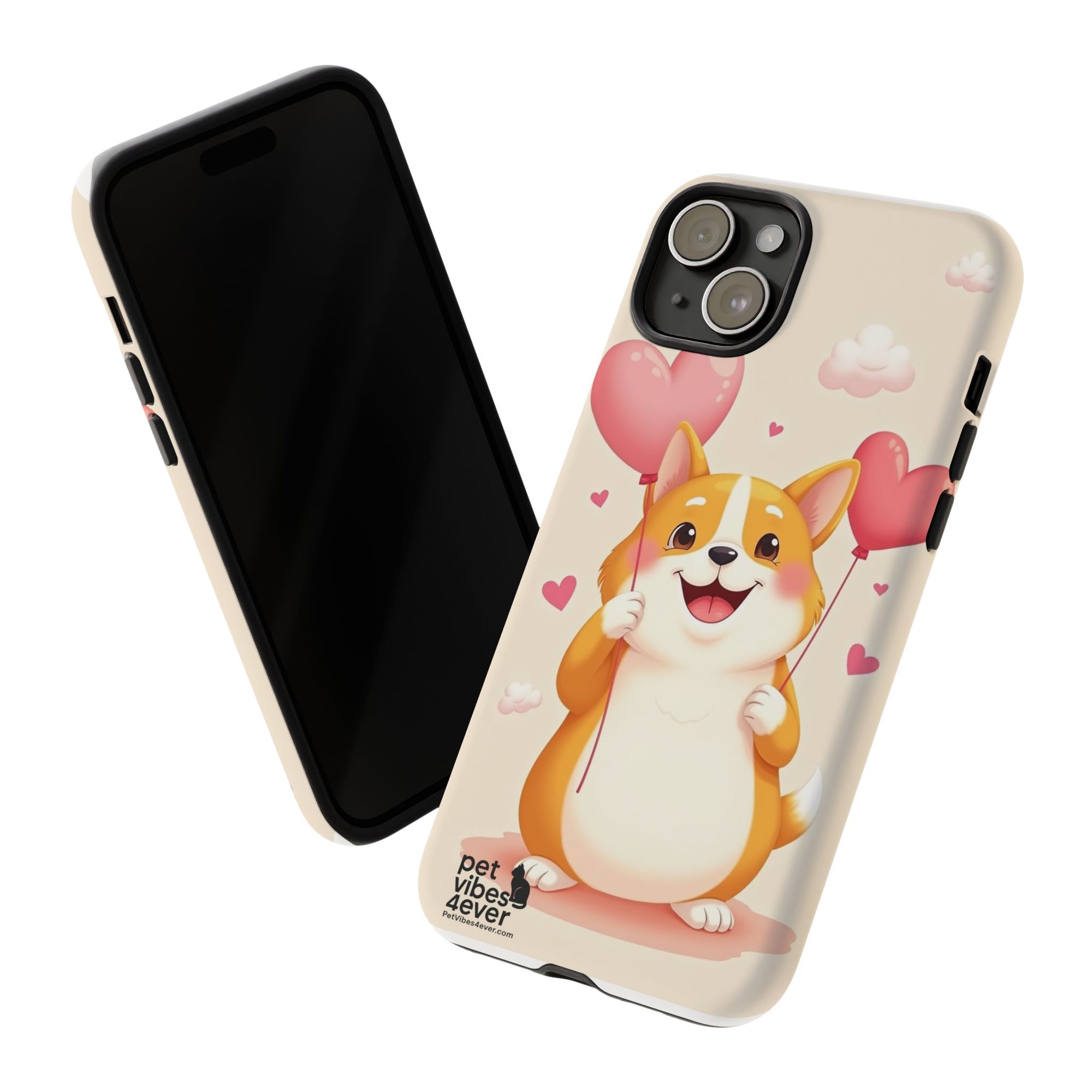 Corgi Love Phone Case, Cute Pet Gift, Animal Lover Accessory, Custom Phone Cover, Valentine's Day Gift