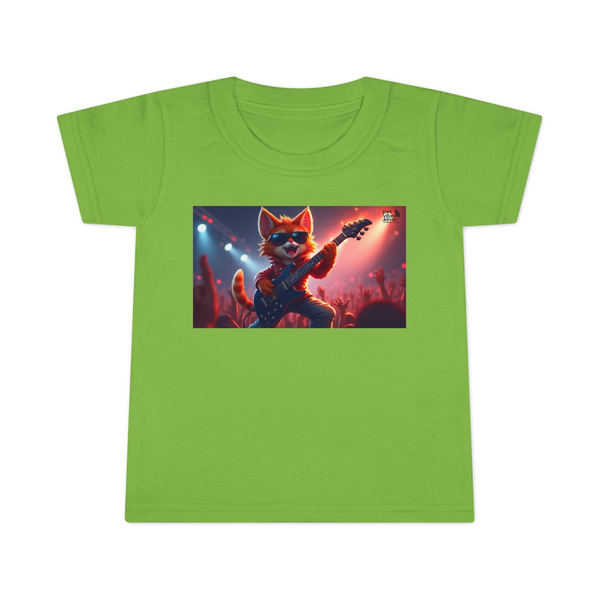 Rockstar Cat Toddler T-Shirt, Cute Graphic Tee for Kids, Birthday Gift, Music Theme Apparel, Fun Kids Outfit, Playful Toddler Top