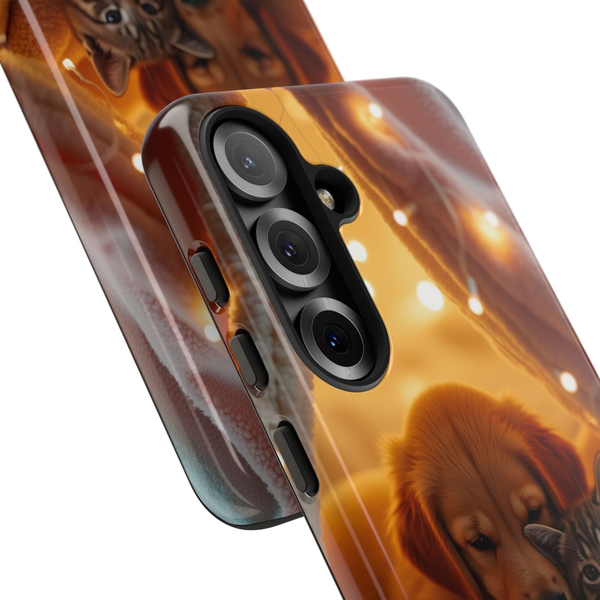 Pet Vibes Phone Case - Cute Dog & Cat Design, Animal Lover Gift, Customizable Pet Phone Cover, Collage Print Case for Kids