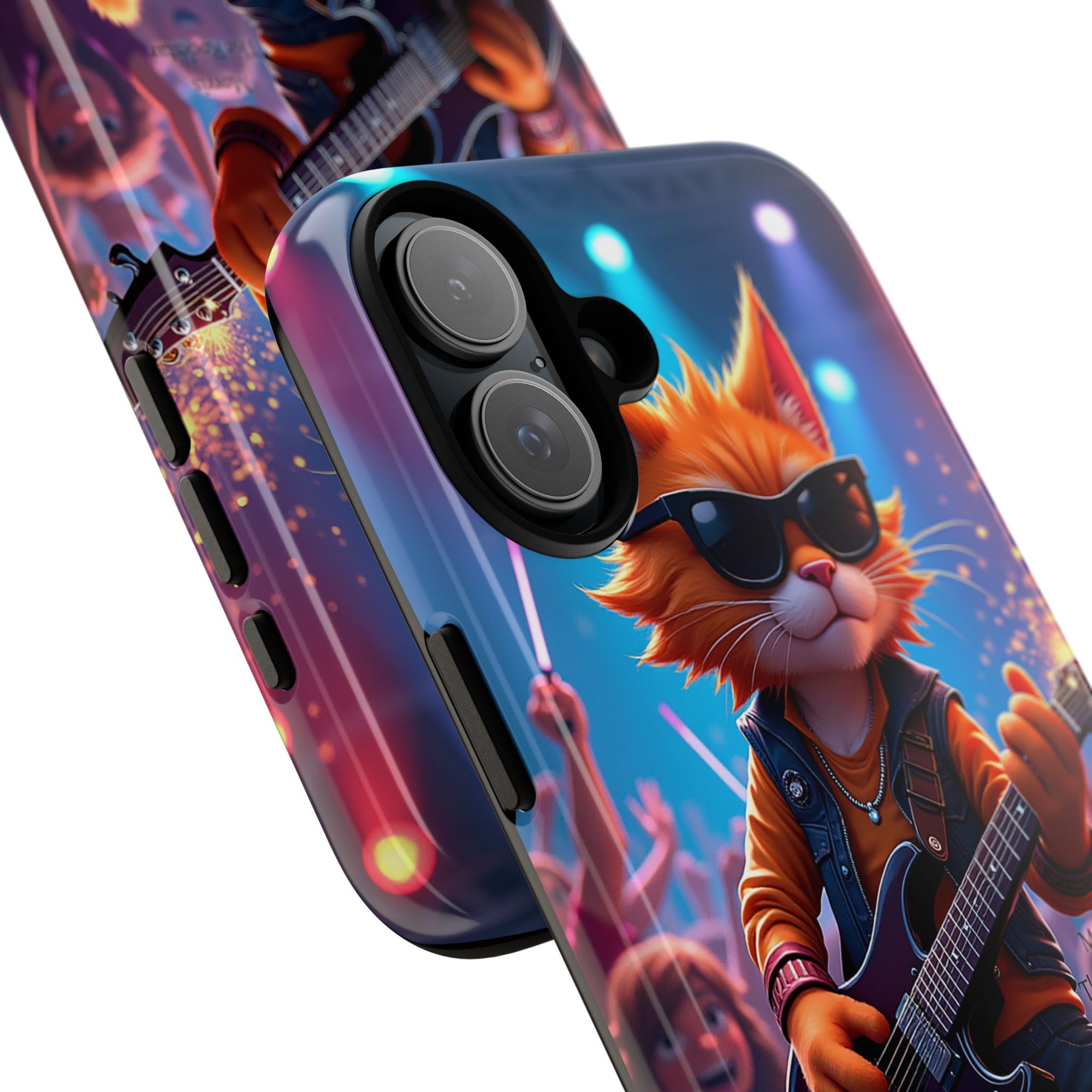 Rocking Cat Phone Case, Fun Cat Phone Cover, Cool Pet Vibes Gift, Music Lover Accessory, Unique Cat Phone Case
