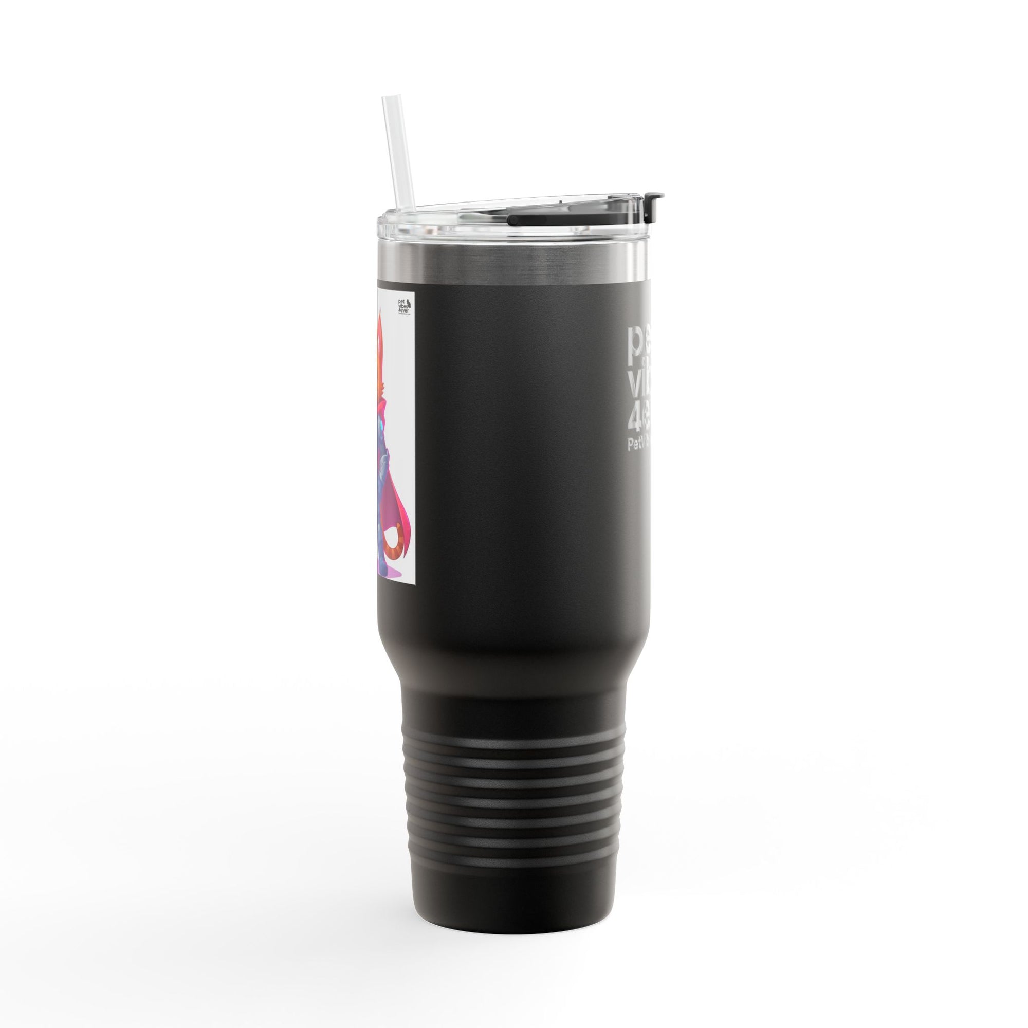 Pet Vibes Insulated Travel Mug 40oz | Stylish Pet Lover Gift | Reusable Cups for Coffee, Tea, Outdoor Adventures, Eco-Friendly Drinkware