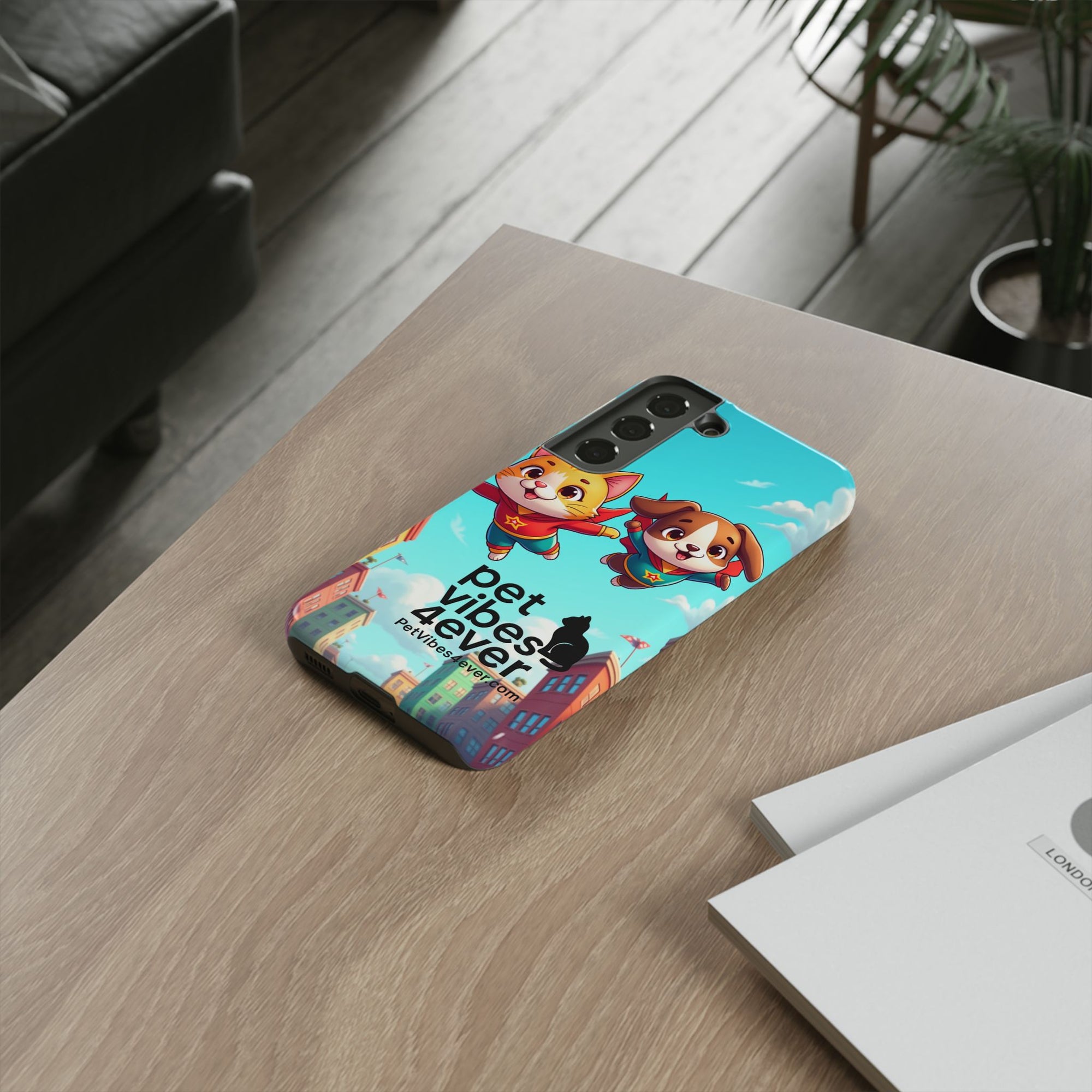 Pet Vibes Forever Tough Phone Cases, Cute Dog and Cat Design, Pet Lover Gift, Fun Phone Accessory, Animal Theme Decor