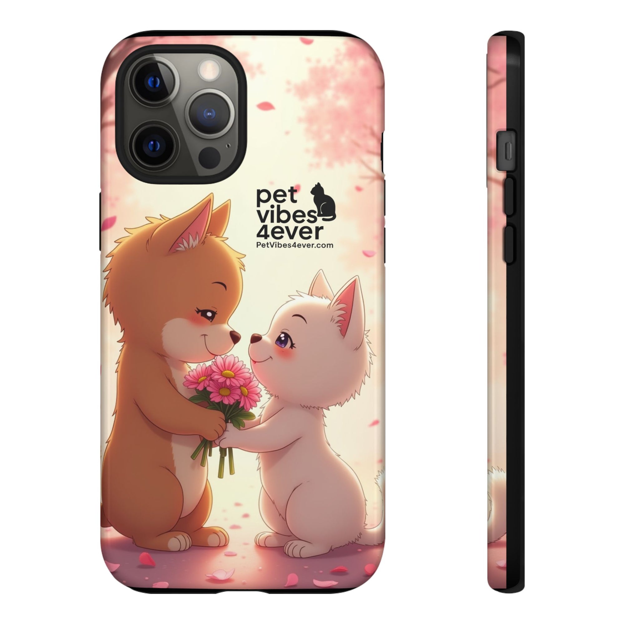 Cute Pet Phone Case, Animal Lovers Gift, Valentine’s Day Present, Custom Phone Cover, Happy Couple Design, Pet Vibes Forever