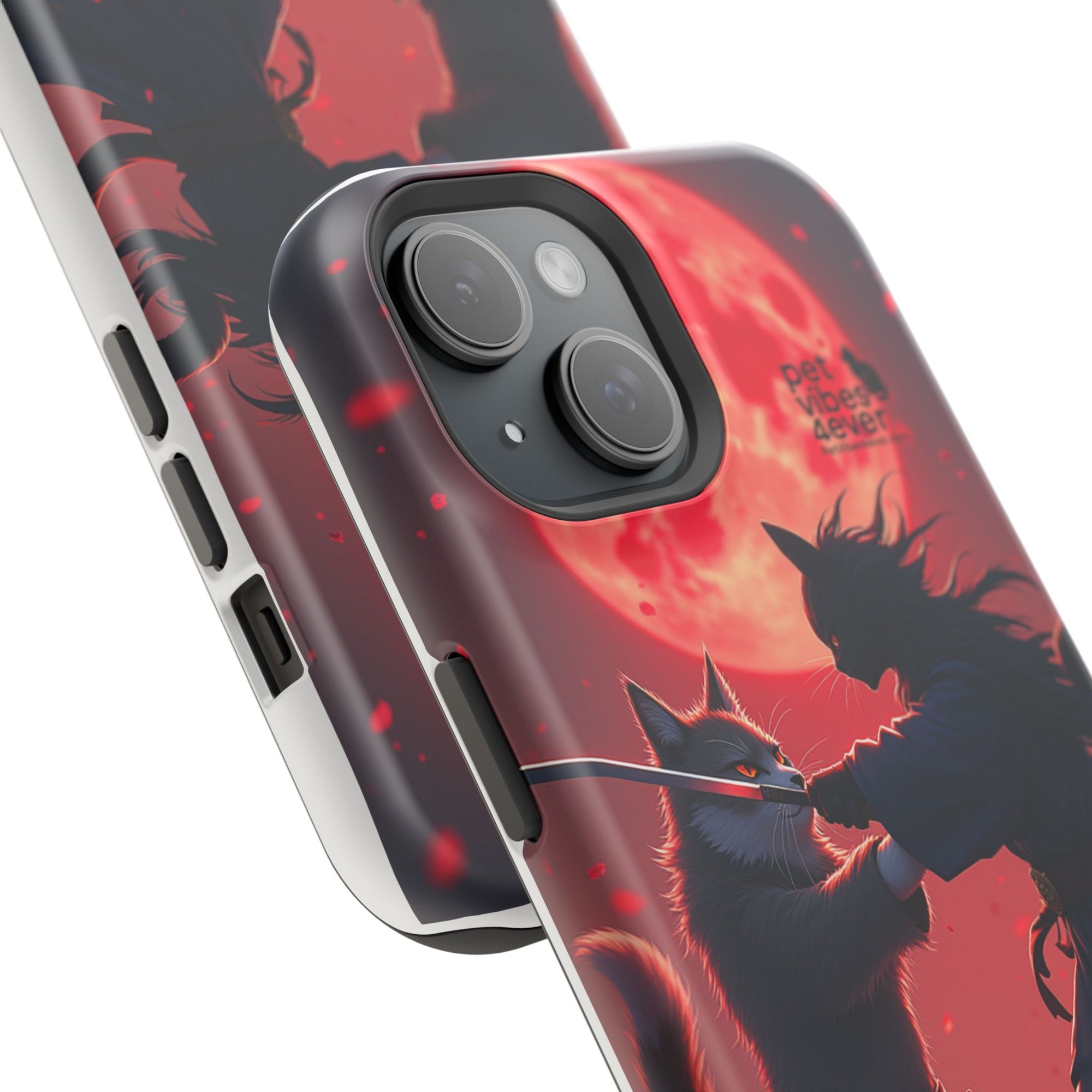 Samurai Cat Phone Case – Impact-Resistant, Pet Lovers, Cool Tech Accessories, Anime Aesthetic, Unique Gifts
