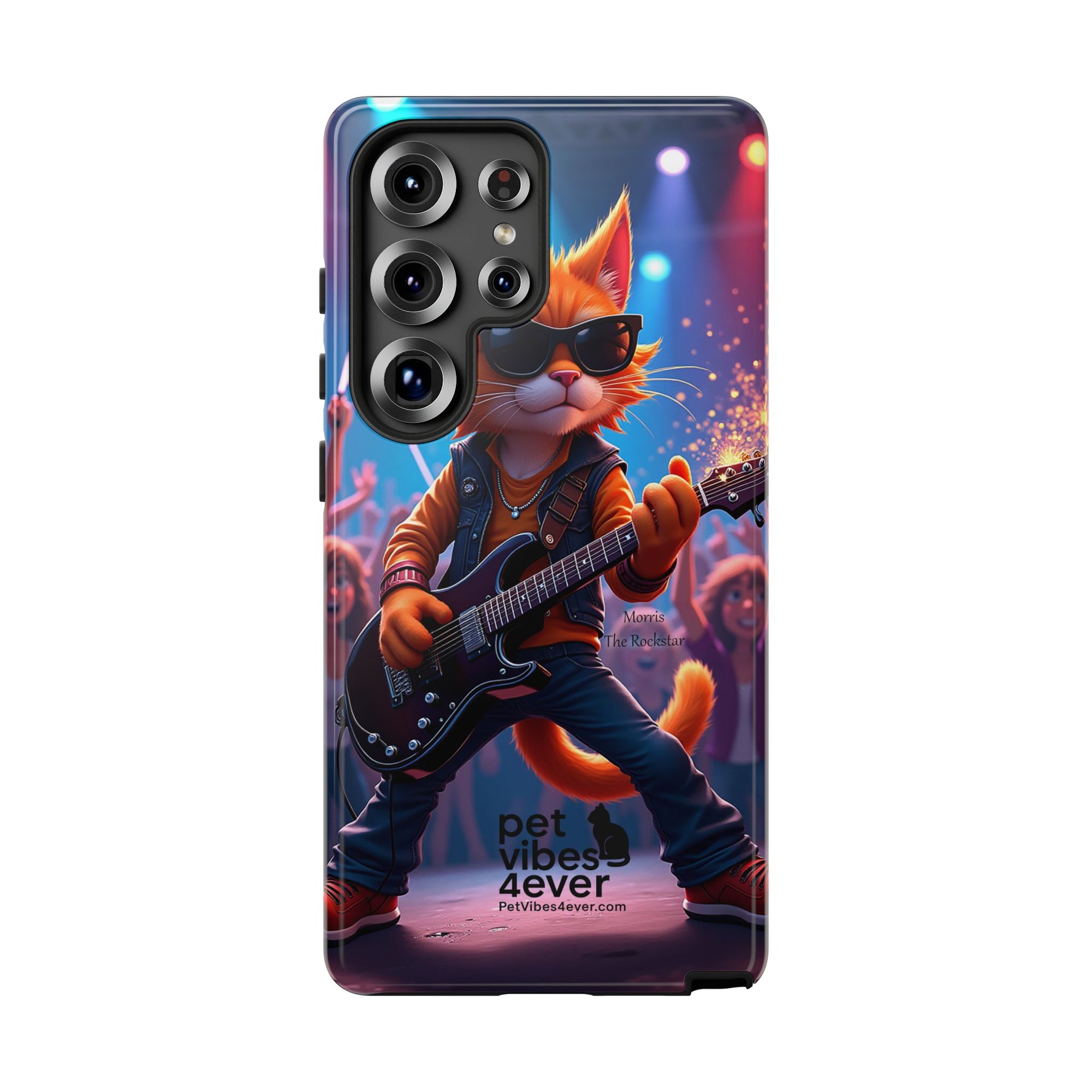 Guitar Cat Phone Case | Fun Pet Vibes | Unique Gift for Cat Lovers, Music Fans, Pet Owners, Birthday, Holidays, Personal Use