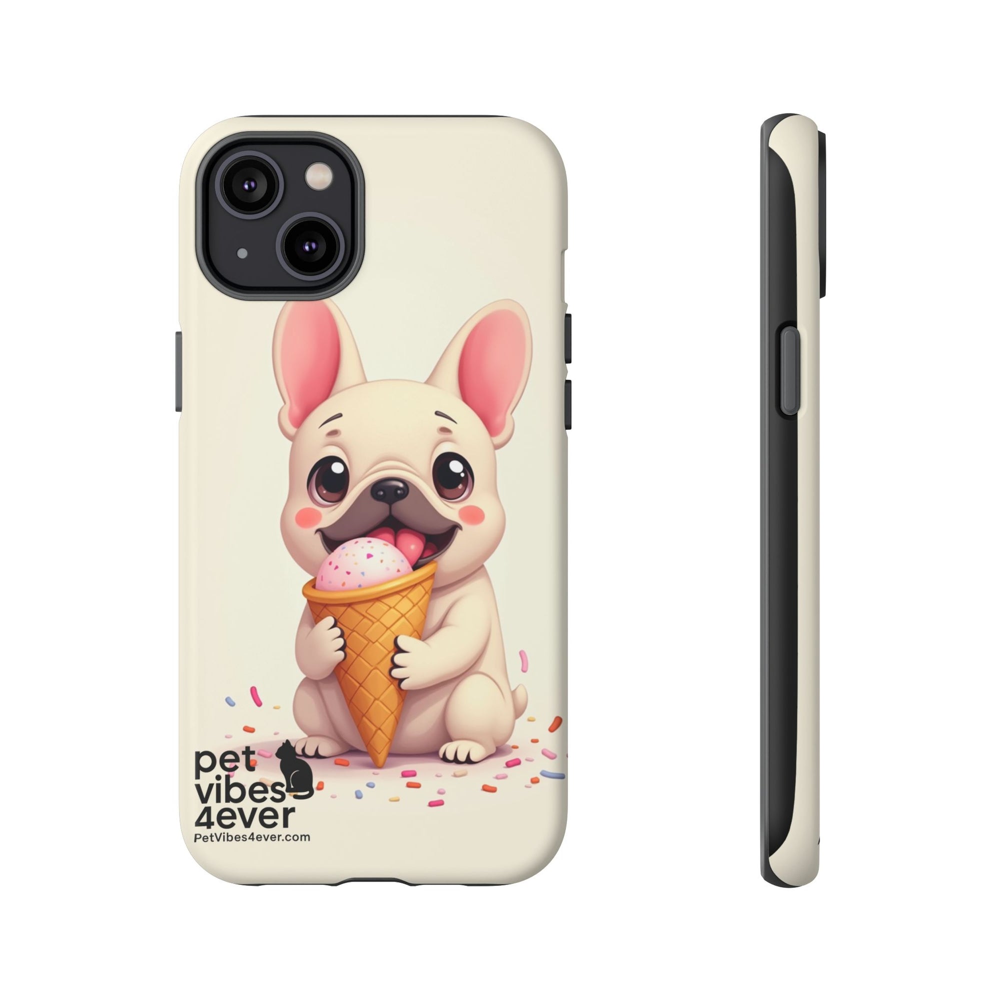 Cute Dog Case, Adorable Puppy Phone Cover, Pet Lover Gift, Ice Cream Design, Fun Accessories for Pet Owners
