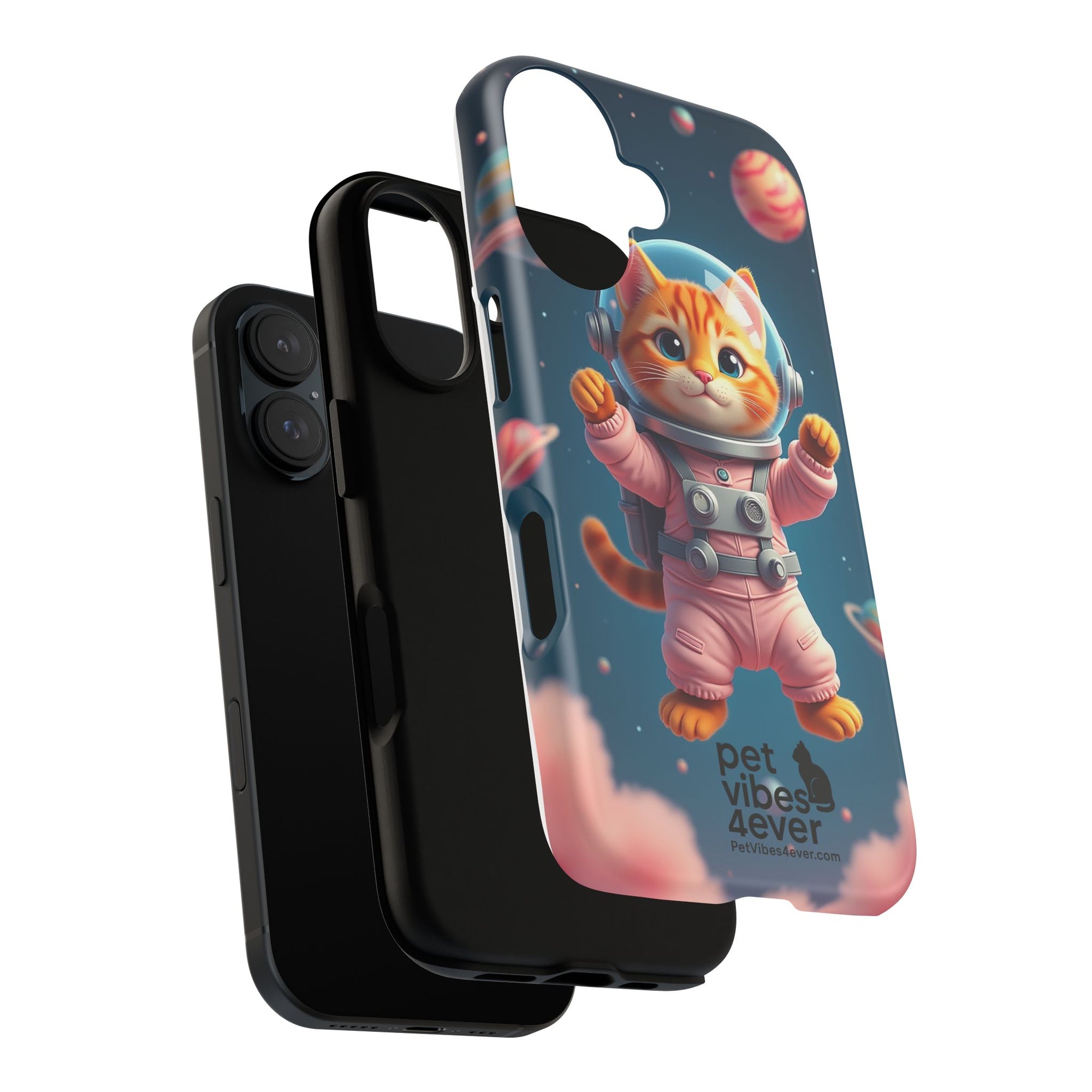 Cute Cat Phone Case, Cat Lovers Gift, Astrological Accessories, Fun Tech Gear, Space Theme Phone Cover