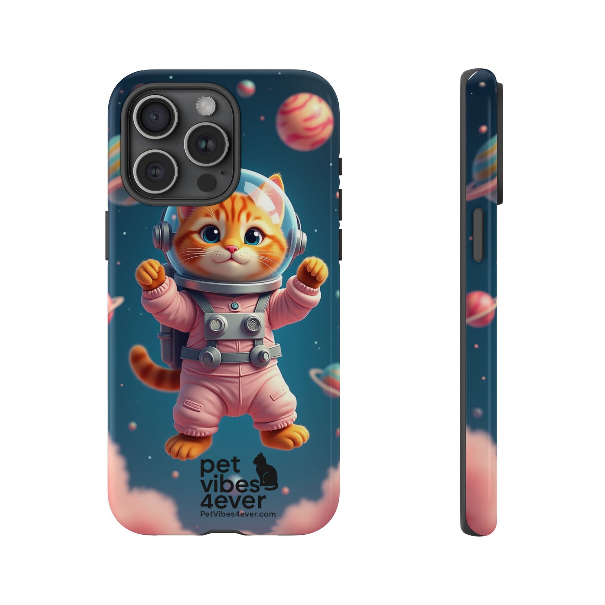 Cute Cat Phone Case, Cat Lovers Gift, Astrological Accessories, Fun Tech Gear, Space Theme Phone Cover