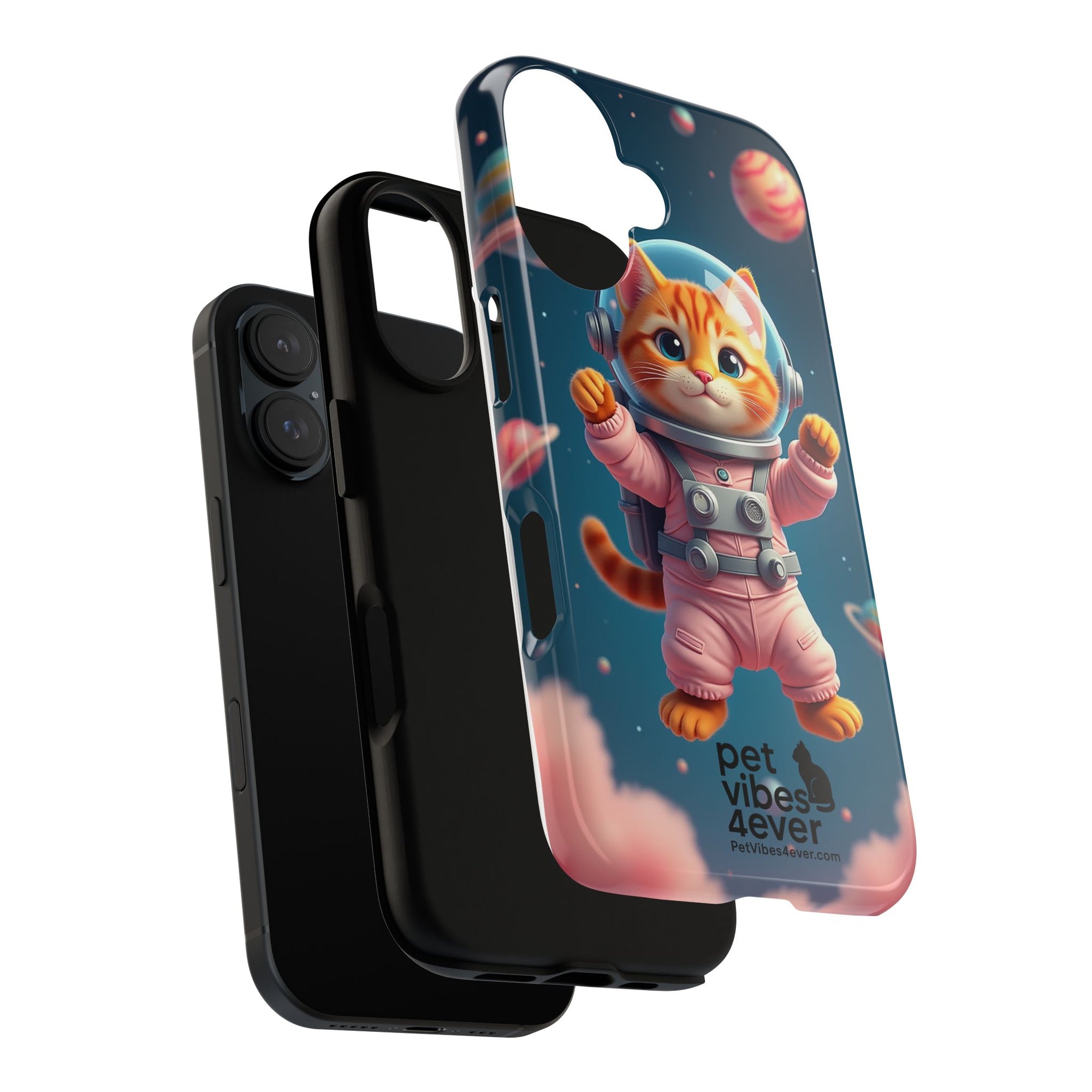 Cute Cat Phone Case, Cat Lovers Gift, Astrological Accessories, Fun Tech Gear, Space Theme Phone Cover