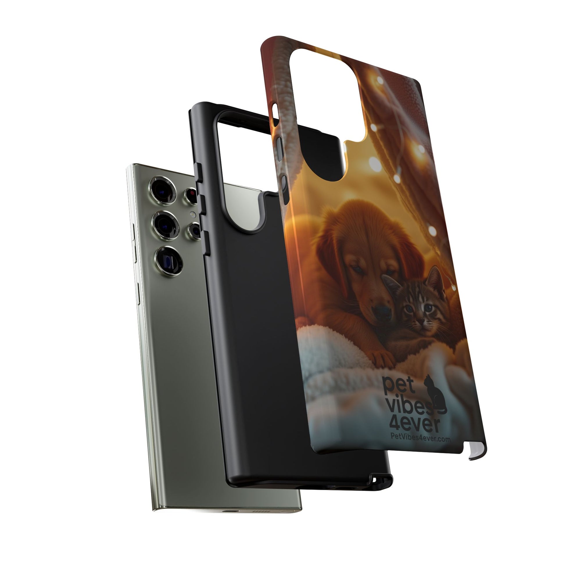 Pet Vibes Phone Case - Cute Dog & Cat Design, Animal Lover Gift, Customizable Pet Phone Cover, Collage Print Case for Kids