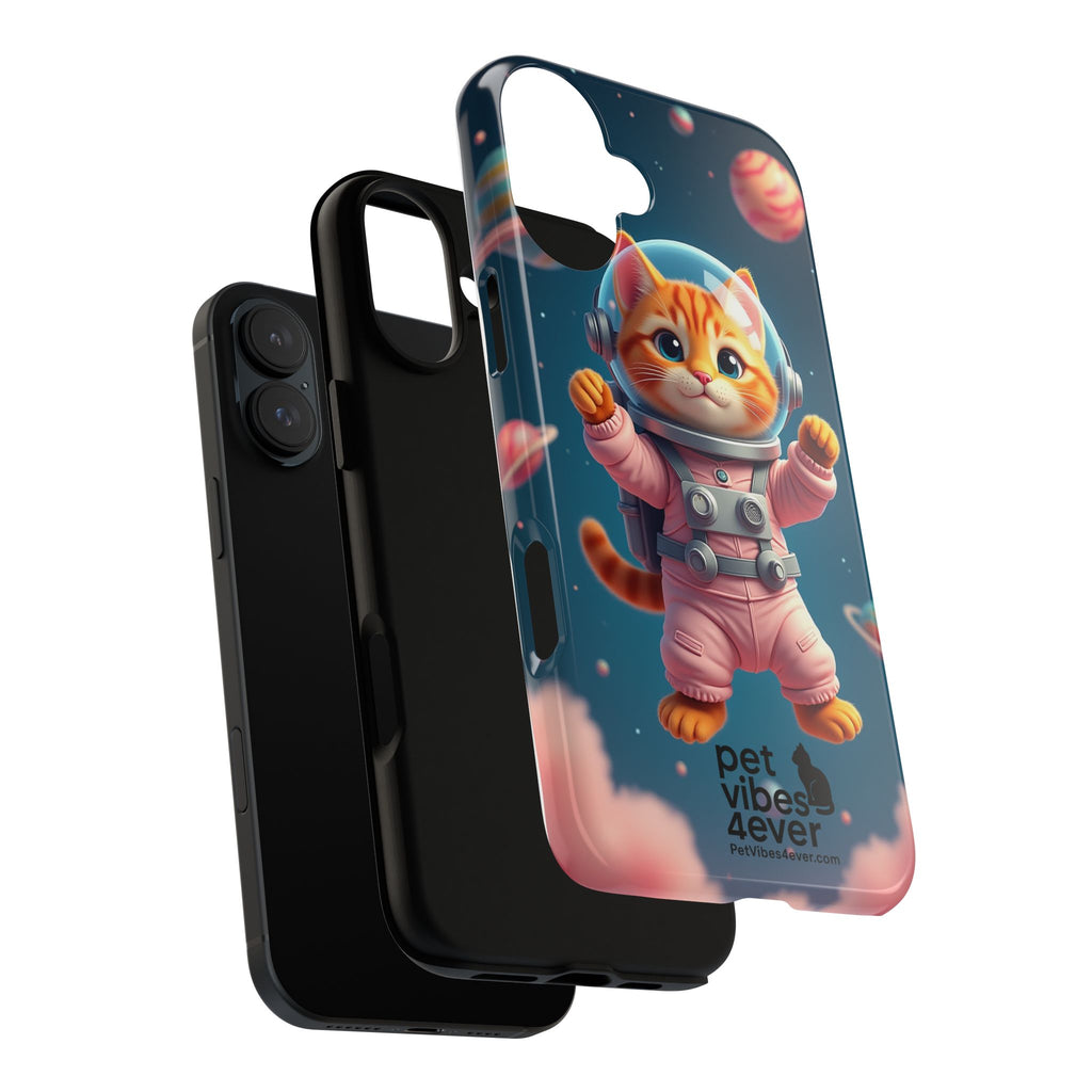 Cute Cat Phone Case, Cat Lovers Gift, Astrological Accessories, Fun Tech Gear, Space Theme Phone Cover