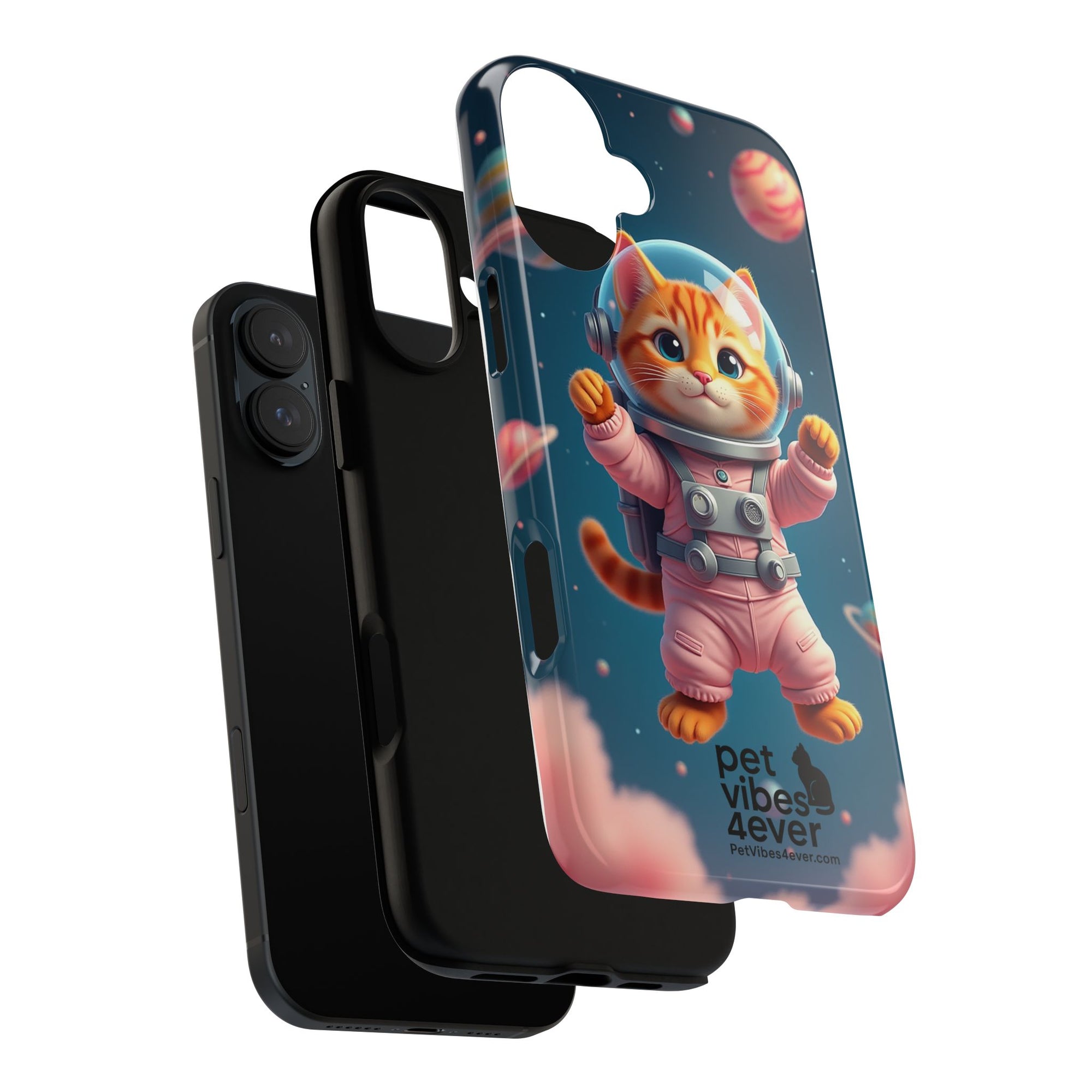Cute Cat Phone Case, Cat Lovers Gift, Astrological Accessories, Fun Tech Gear, Space Theme Phone Cover
