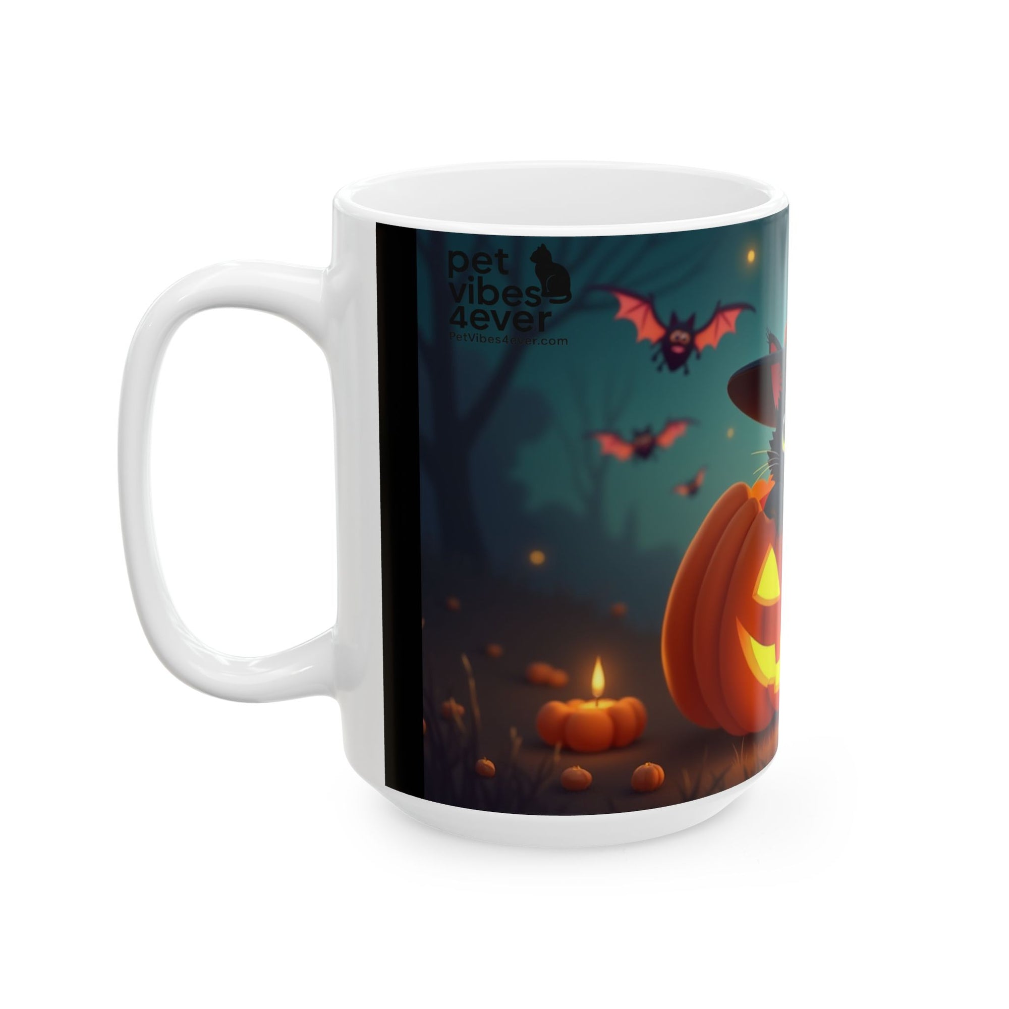 Halloween Cat Ceramic Mug, Cute Black Cat Mug, Pumpkin Mug, Seasonal Drinkware, Halloween Gift, Cozy Fall Decor