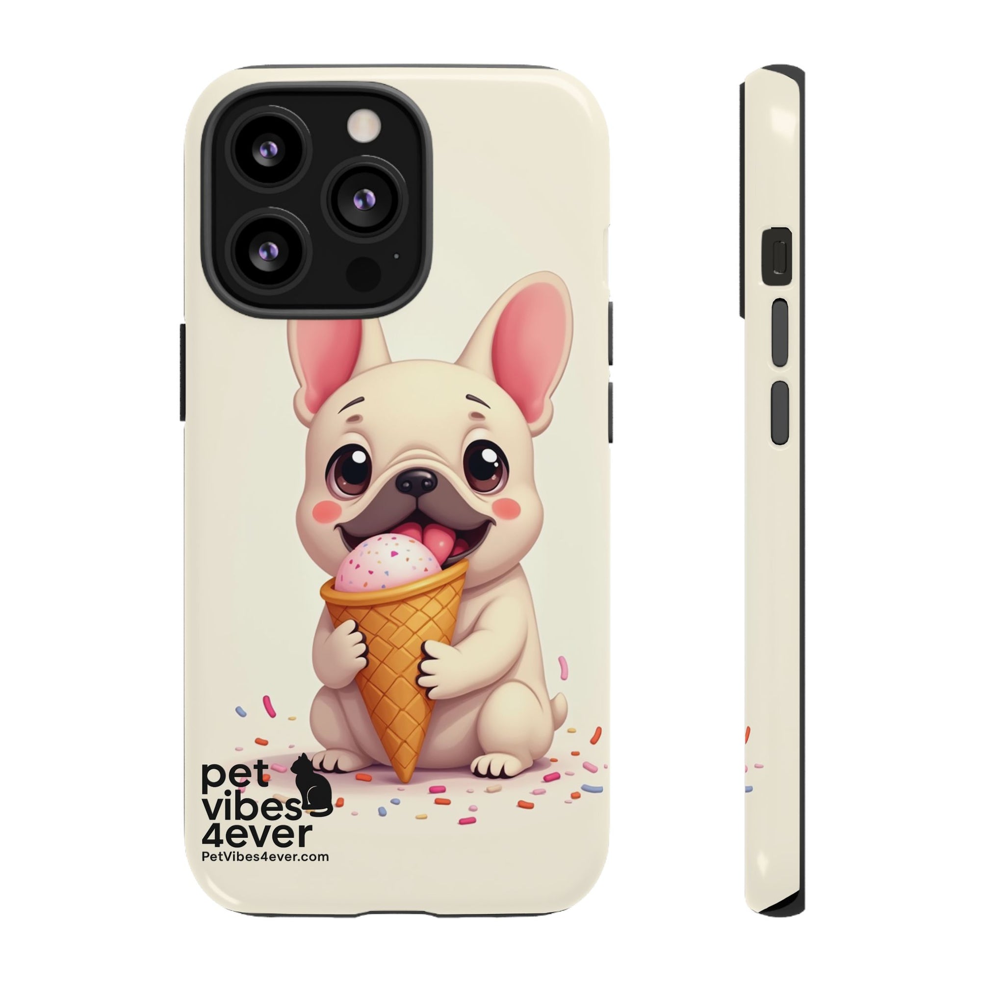 Cute Dog Case, Adorable Puppy Phone Cover, Pet Lover Gift, Ice Cream Design, Fun Accessories for Pet Owners