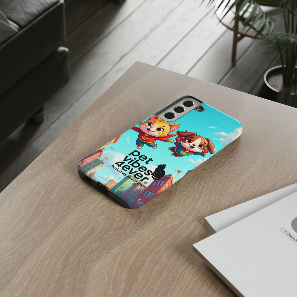 Pet Vibes Forever Tough Phone Cases, Cute Dog and Cat Design, Pet Lover Gift, Fun Phone Accessory, Animal Theme Decor