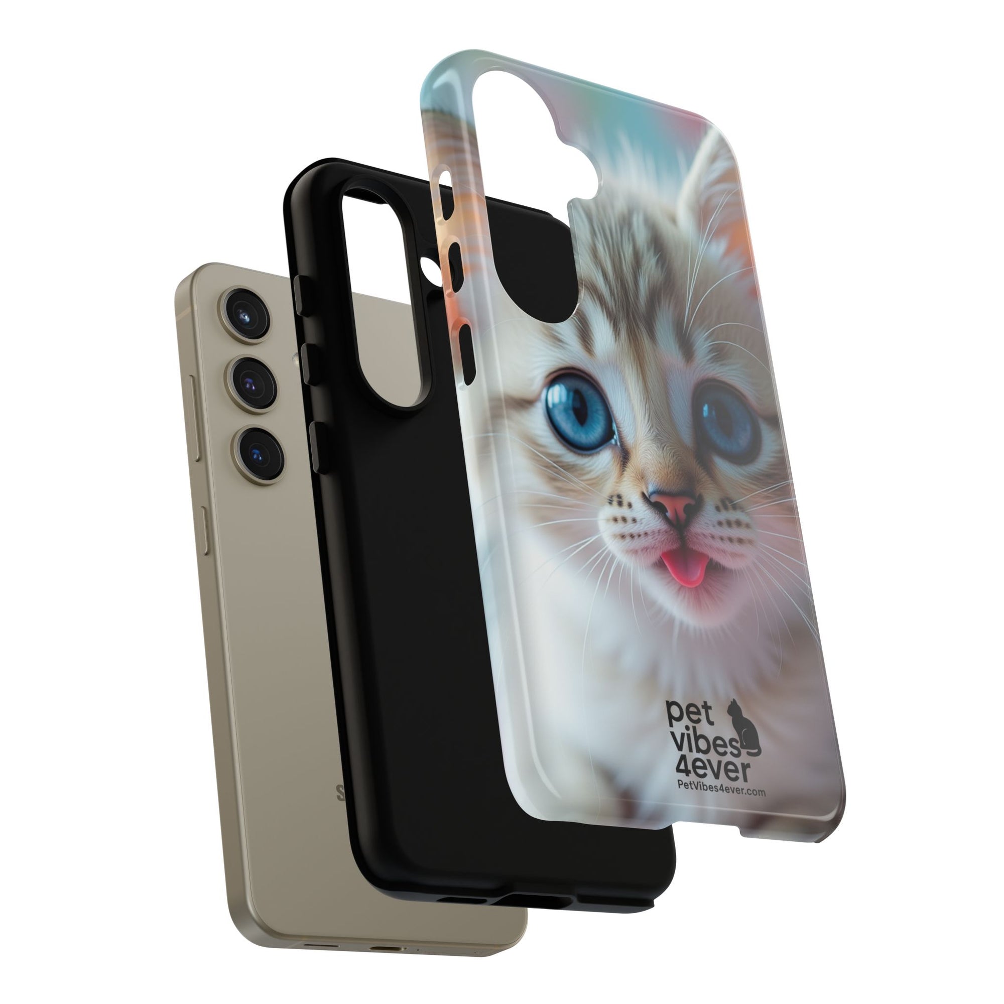 Cute Cat Phone Case with Pet Vibes, Perfect Gift for Cat Lovers, Fun Tech Accessories for Birthdays, Animal Lovers, Kawaii Style